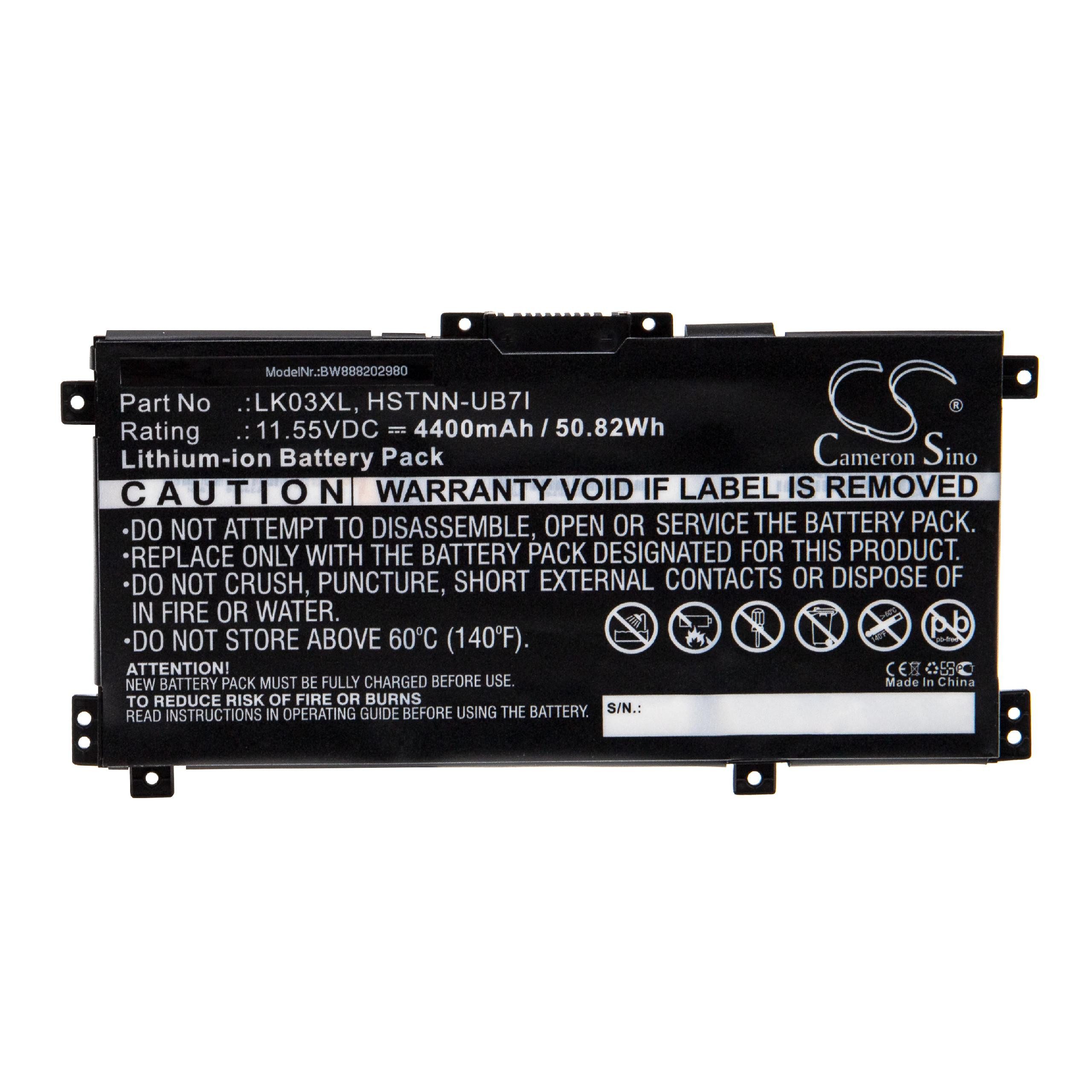 vhbw passend für HP Envy 17 AE098NZ, AE099NT, AE100NS, AE101NF, AE101NIA, Laptop-Akku 4400 mAh