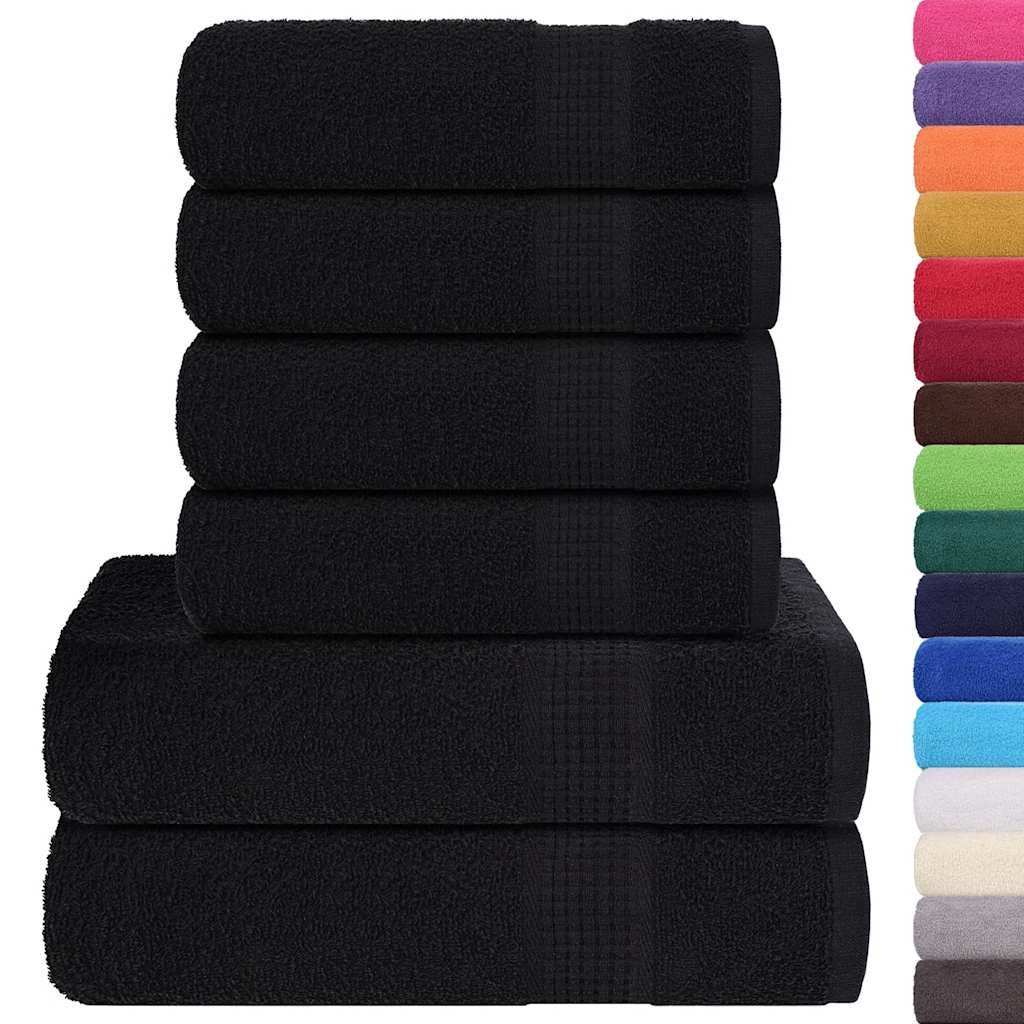 vidaXL Badetücher 6-tlg. Handtuch-Set Schwarz 360 günstig online kaufen