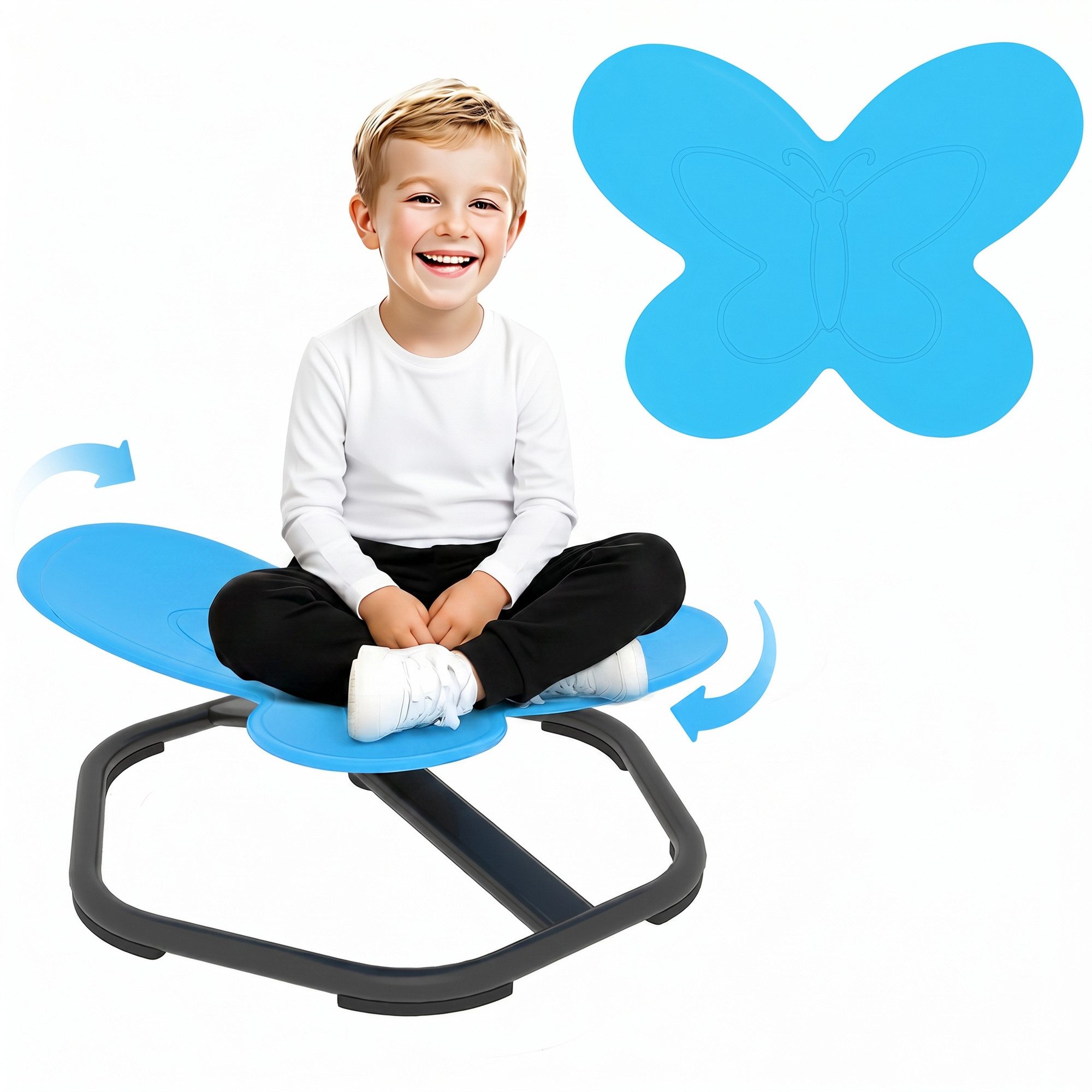 AIYAPLAY Kinderstuhl Karussell Drehstuhl Balance Stuhl Blau (Autismus Spielzeug, 1 St), für Training Physische Koordination und Gleichgewicht