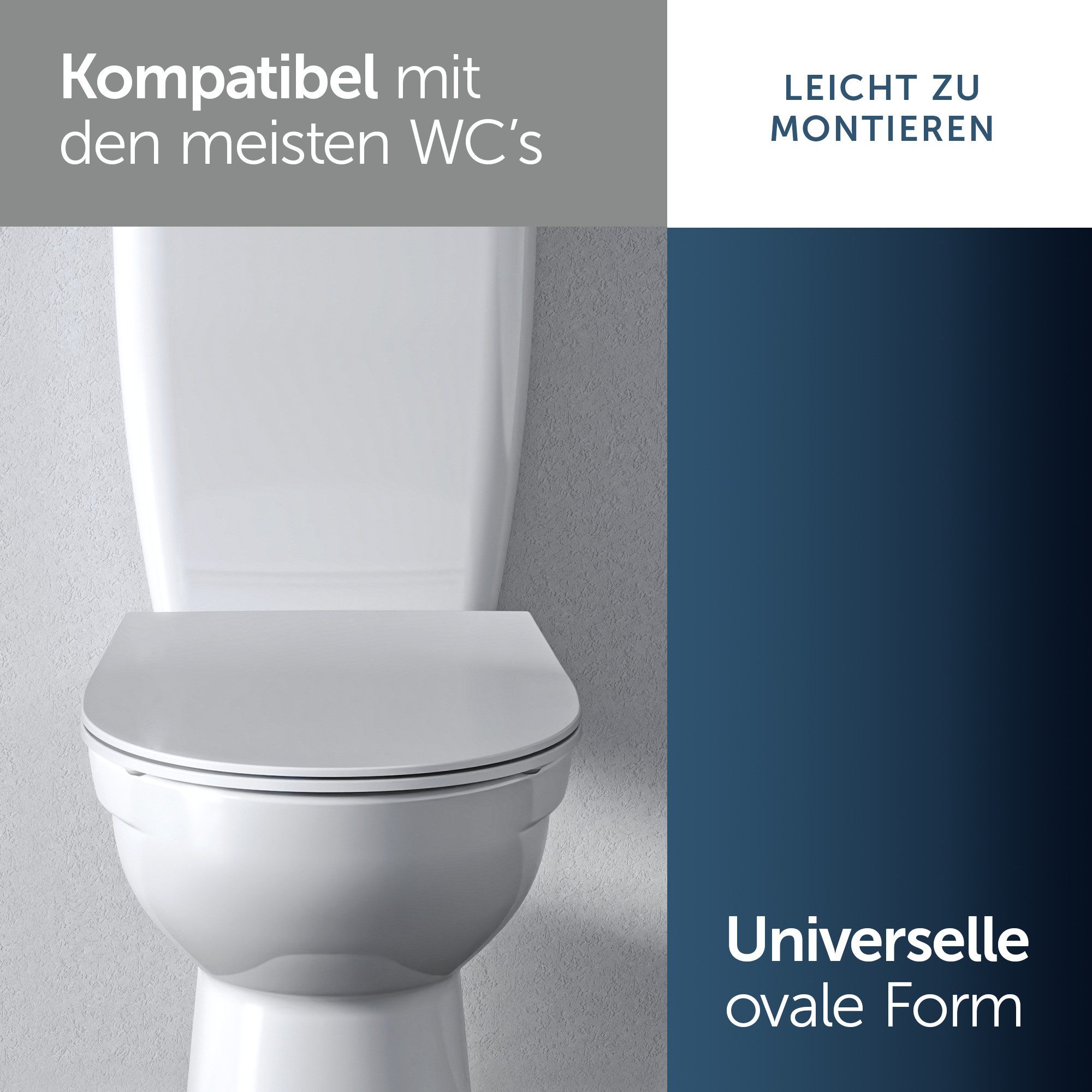 Ideal Standard WC-Sitz Universal WC-Sitz, mit Absenkautomatik, abnehmbarer, bruchsicherer Toilettensitz