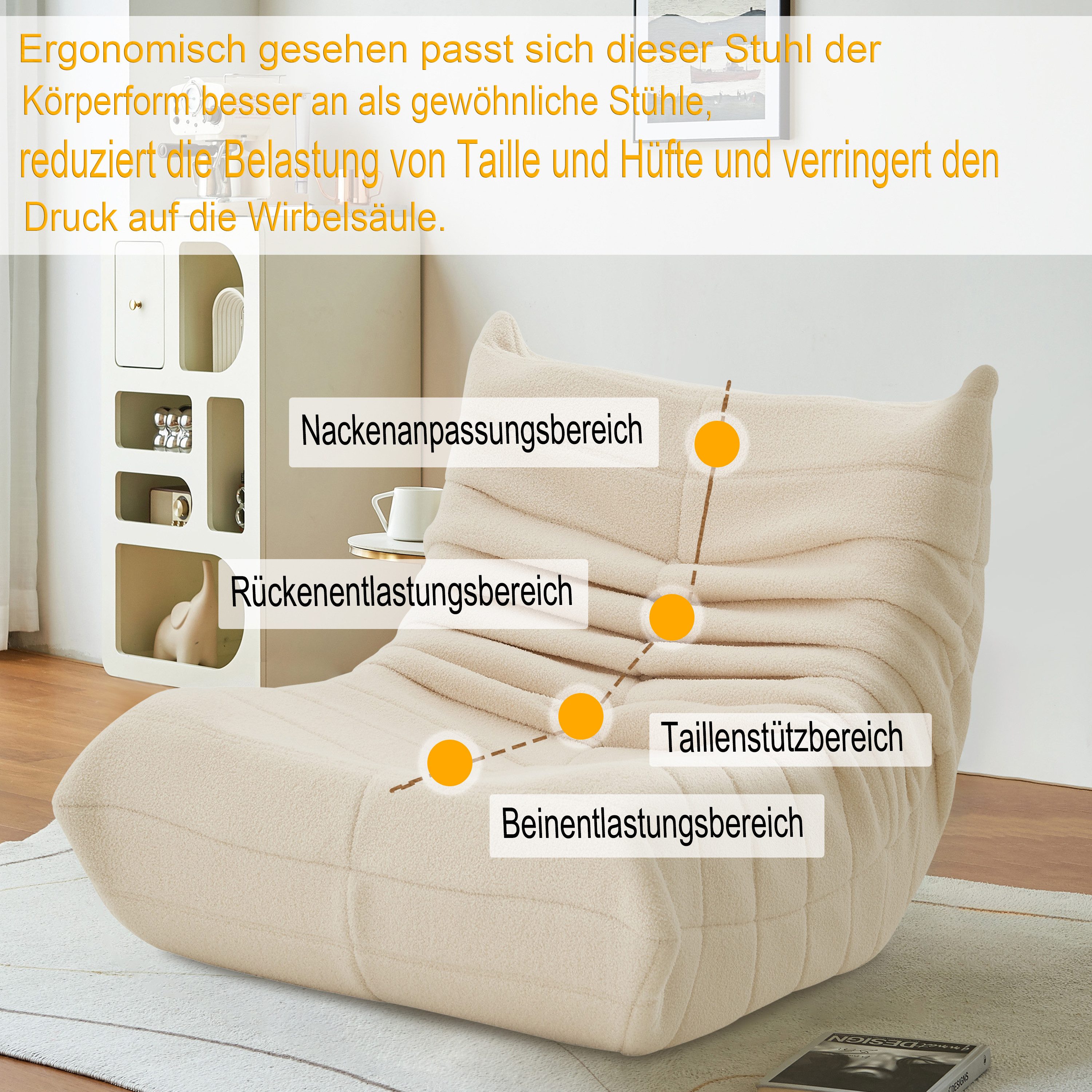 SEEZSSA Sitzsack Lazy Sofa-Stühle mit Rückenlehne Einzelsofa Lazy Couch Tat günstig online kaufen