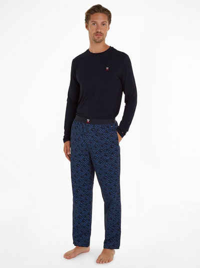 Tommy Hilfiger Underwear Schlafanzug LS PJ PANT SET PRINT mit Markenlabel