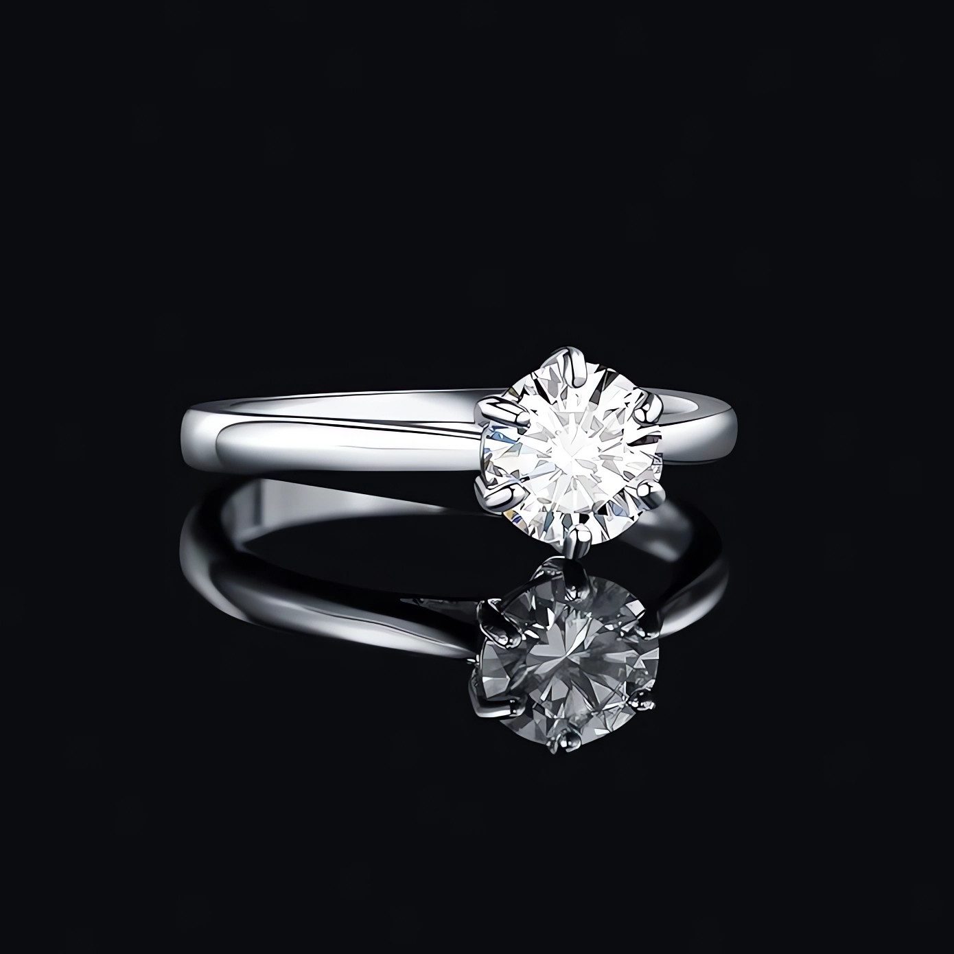 Jumpeak Diamantring Ring Damen 1ct 14K Gold E VS2 3EX Rund Diamantring für Hochzeit, Lab Grown Diamant Ring, Mit IGI-Zertifikat, Schwester Geschenk