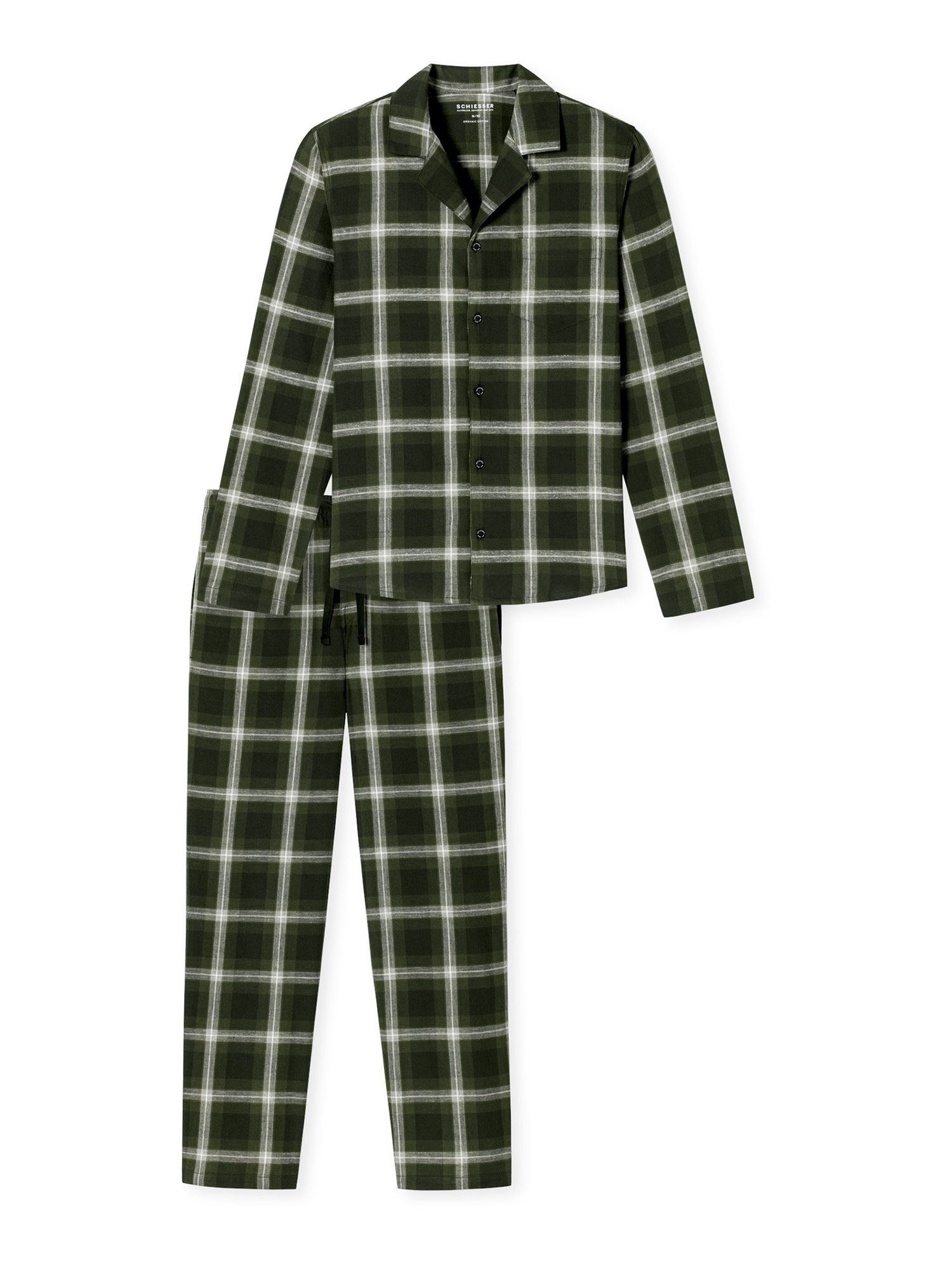 Schiesser Pyjama Warming Nightwear schlafanzug pyjama schlafmode dunkelgrün