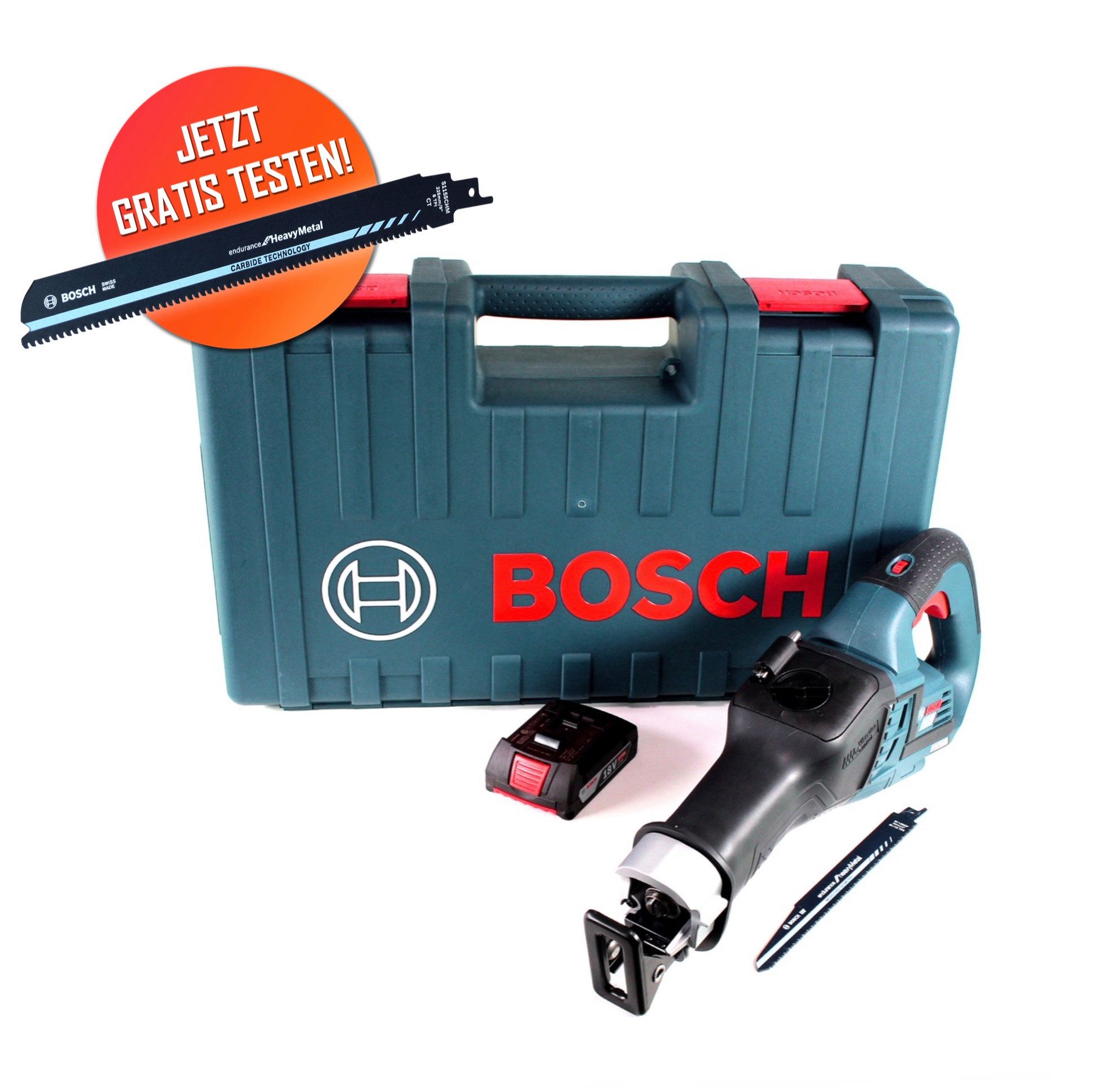 Bosch Professional Akku-Reciprosäge Gratis Bosch Carbide Säbelsägeblatt Bosch GSA 18V-32 Akku Reciprosäge