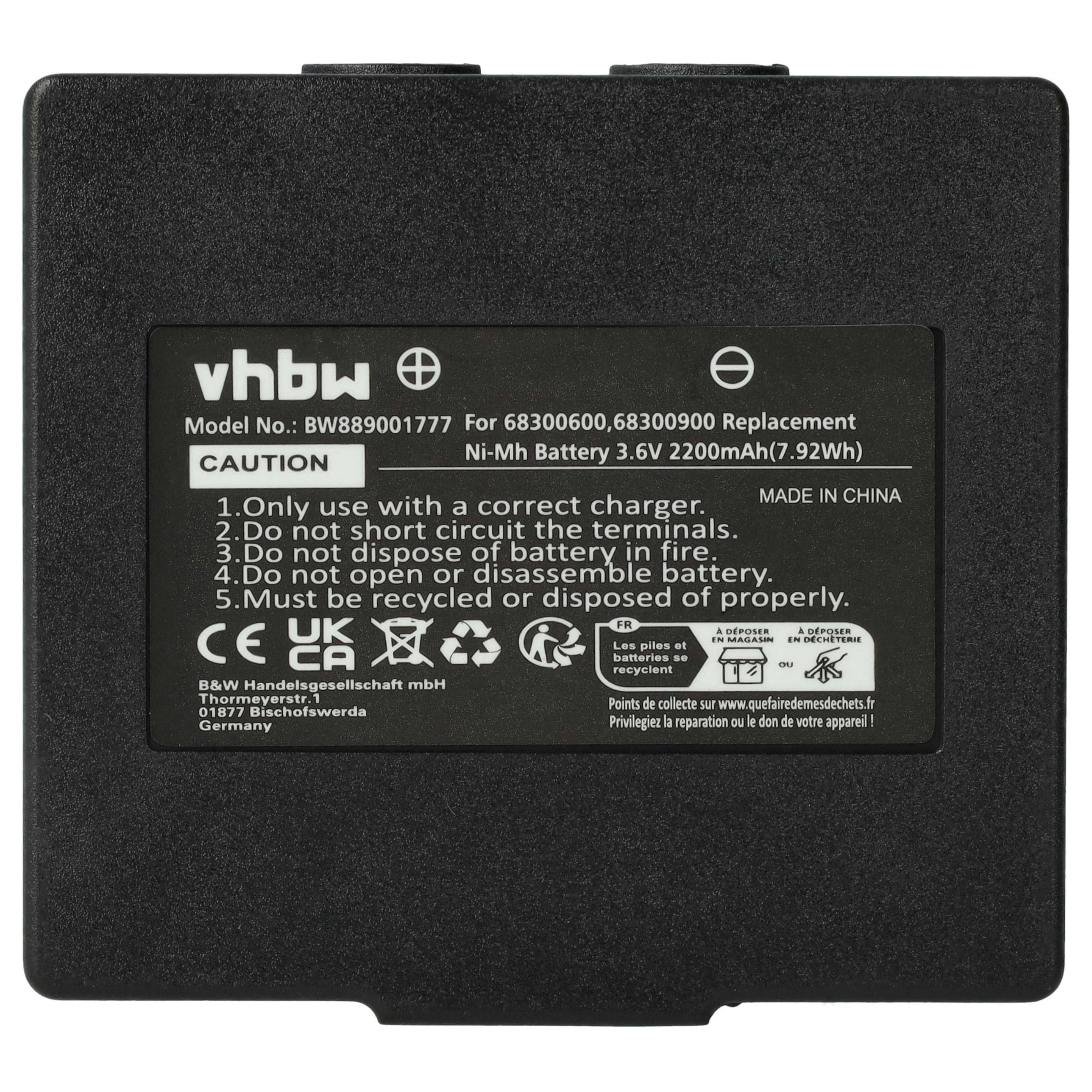 Akku Ersatz für Hetronic 900, 68300900, 68300600, HE900 für Akku