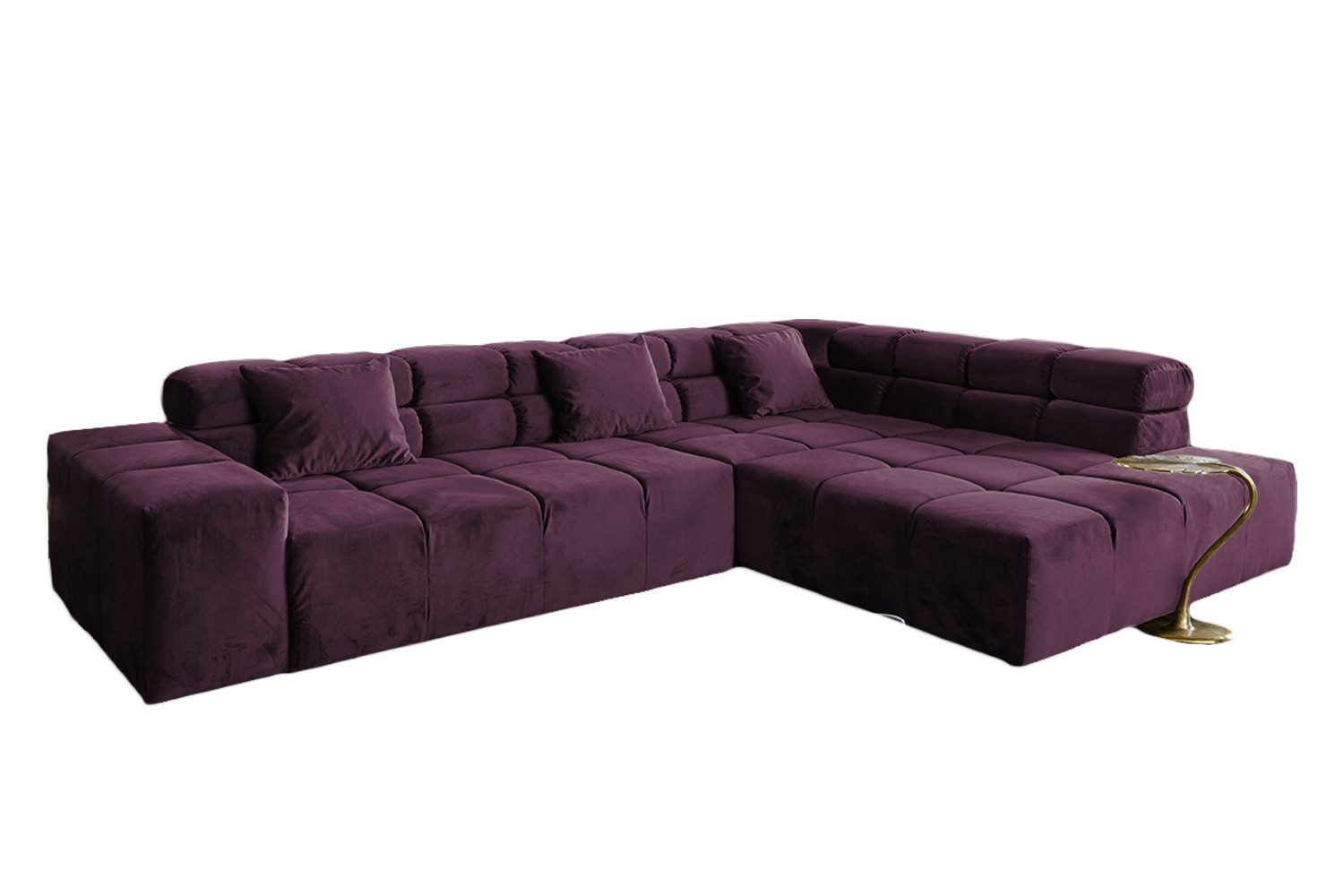KAWOLA Ecksofa NEVADA, Couch L-Form rechts oder links, mit oder ohne Sitzvorzug Velvet