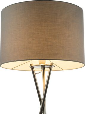 Globo Stehlampe Stehlampe Wohnzimmer Stehleuchte E27 modern grau Textil Dreibein 24687