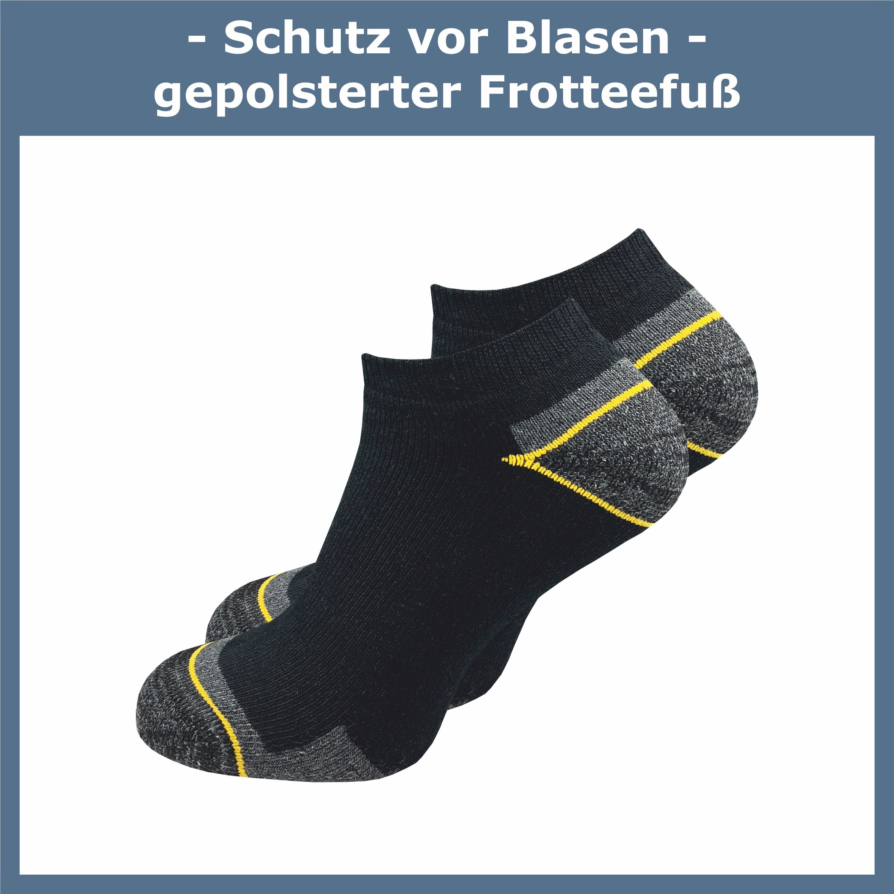 GAWILO Arbeitssocken - Sneaker - für Herren mit atmungsaktiver Baumwolle gegen Schweißfüße (6 Paar) Ideal für Sicherheitsschuhe oder Arbeitsschuhe - Arbeits Sneaker