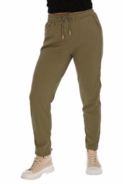 cofi1453 Leinenhose Damen Stoffhose Turn-Up Leinenhose Chino Baumwolle mit Kordelzug