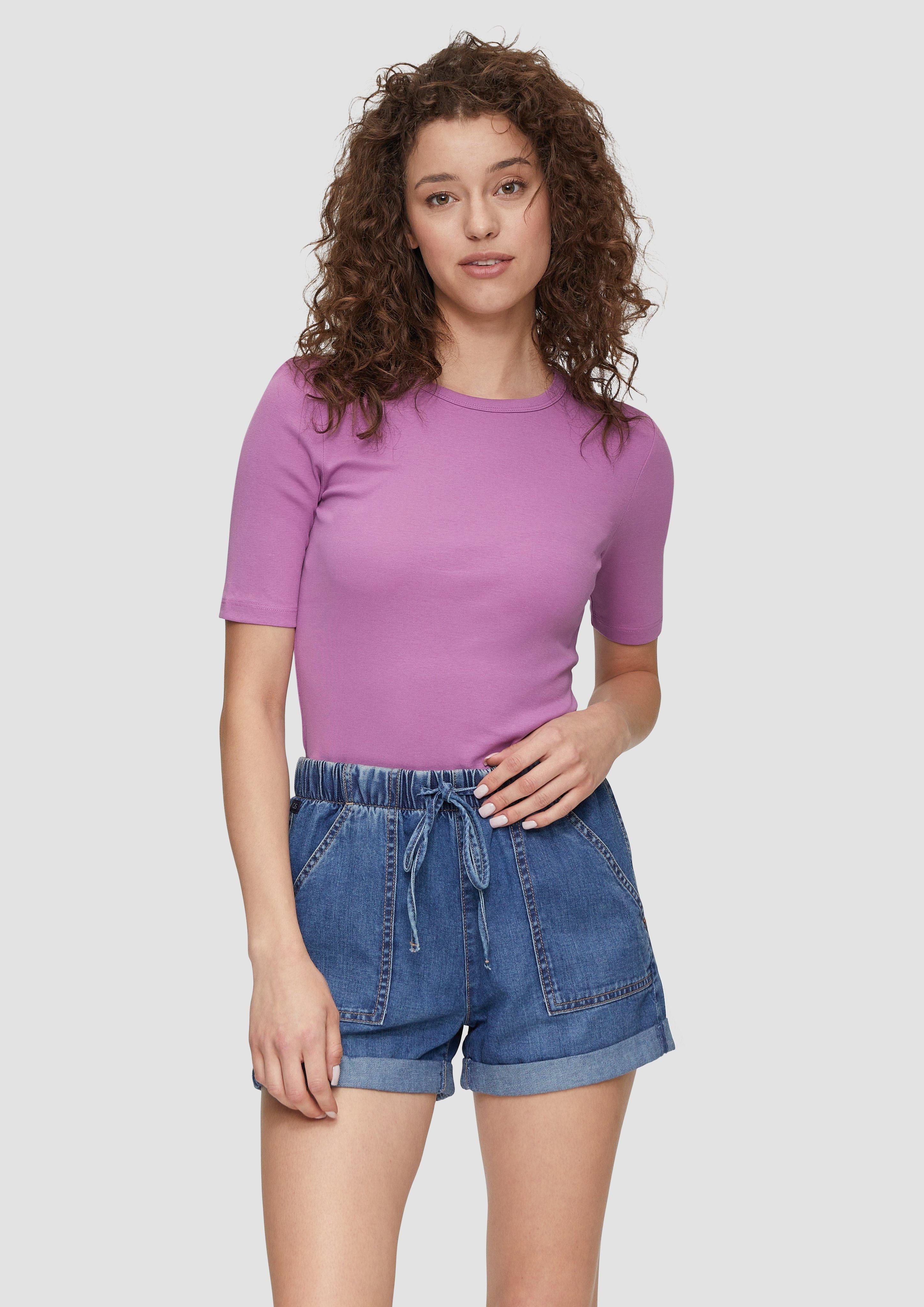 QS Kurzarmshirt T-Shirt aus Baumwoll-Mix mit günstig online kaufen
