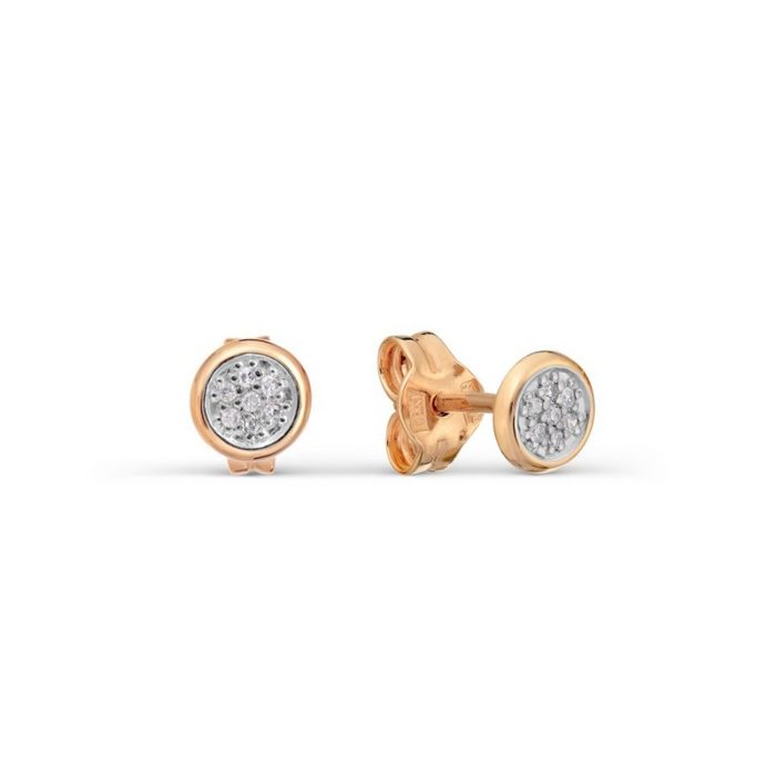 Zolotoy Paar Ohrstecker Brillanten 585 Rotgold 141027817 Roségold 14K Diamanten Diamantenschmuck