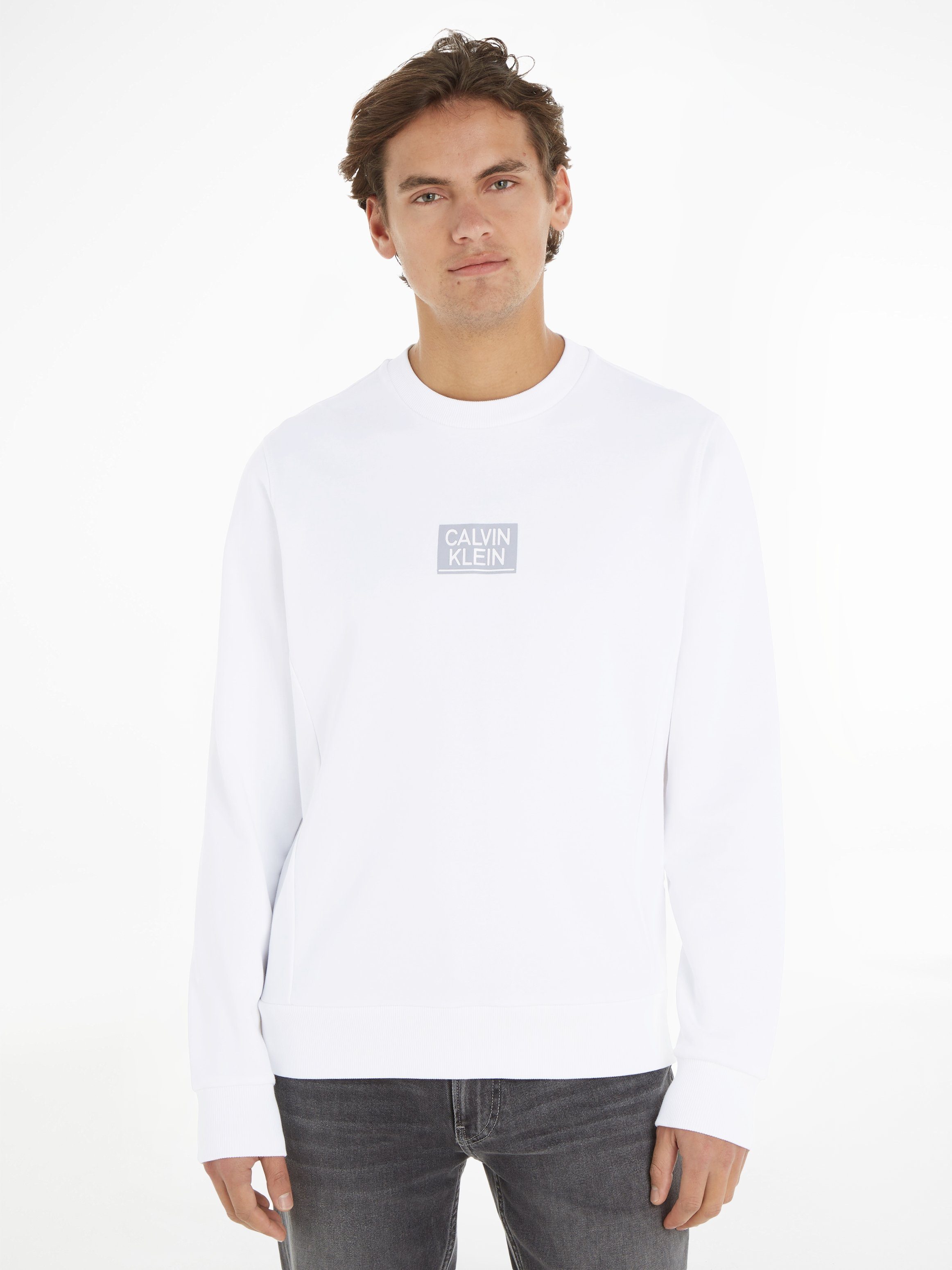 Calvin Klein SWEATSHIRT LOGO STENCIL Sweatshirt GLOSS White Bright