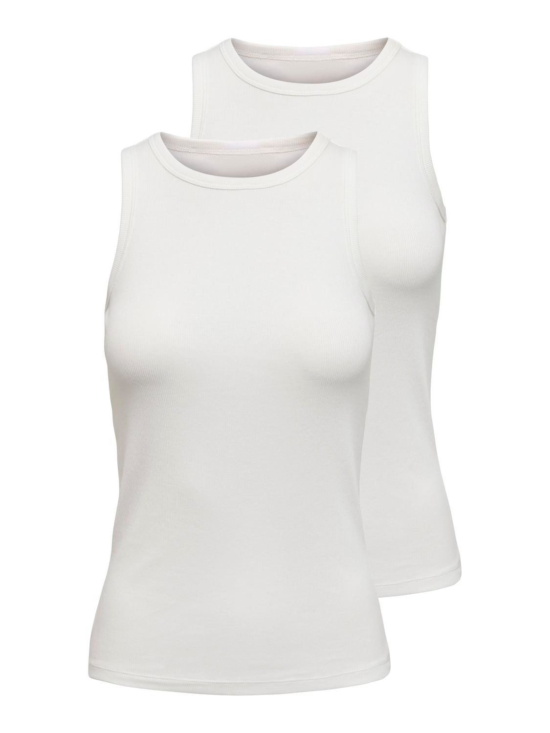 ONLY Tanktop ONLSALLY TANK TOP 2 PACK CS JRS (Packung, 2-tlg., 2er-Pack)