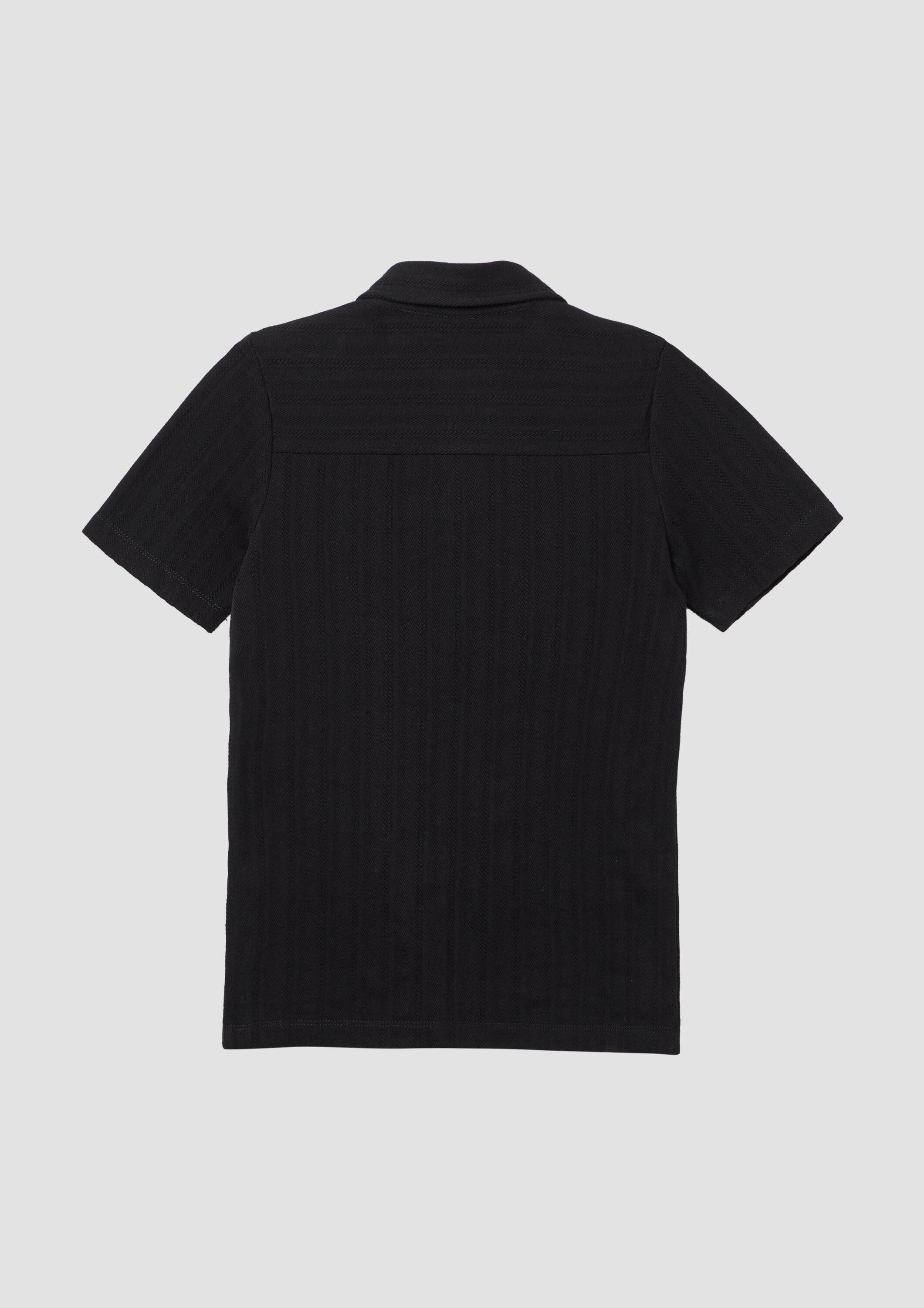 s.Oliver Kurzarmshirt T-Shirt Poloshirt mit Strukturmuster