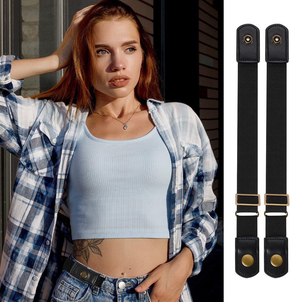 Zaewry Stretchgürtel Unsichtbarer Seitengürtel ohne Schnalle für Damen und Herren (2-St) elastischer Gürtel, Schmuckgürtel,für Kleid & Overall