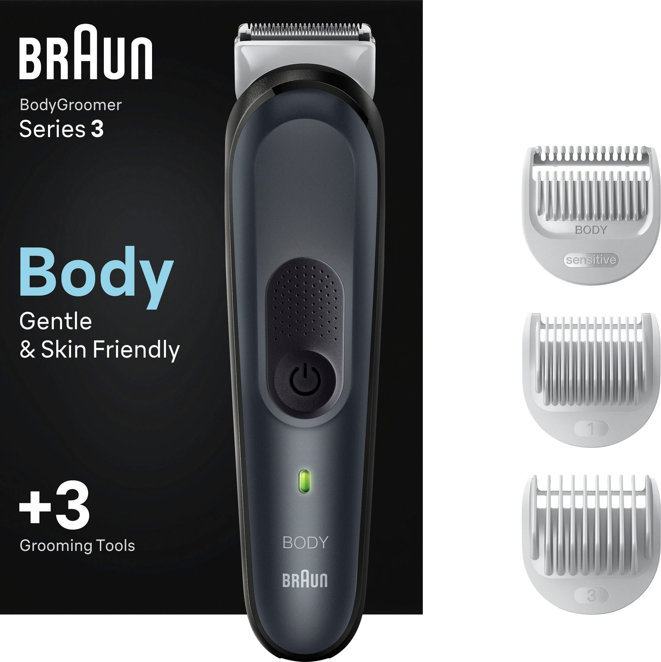 BG3340, Abwaschbar Braun Haarschneider Bodygroomer SkinShield-Technologie,