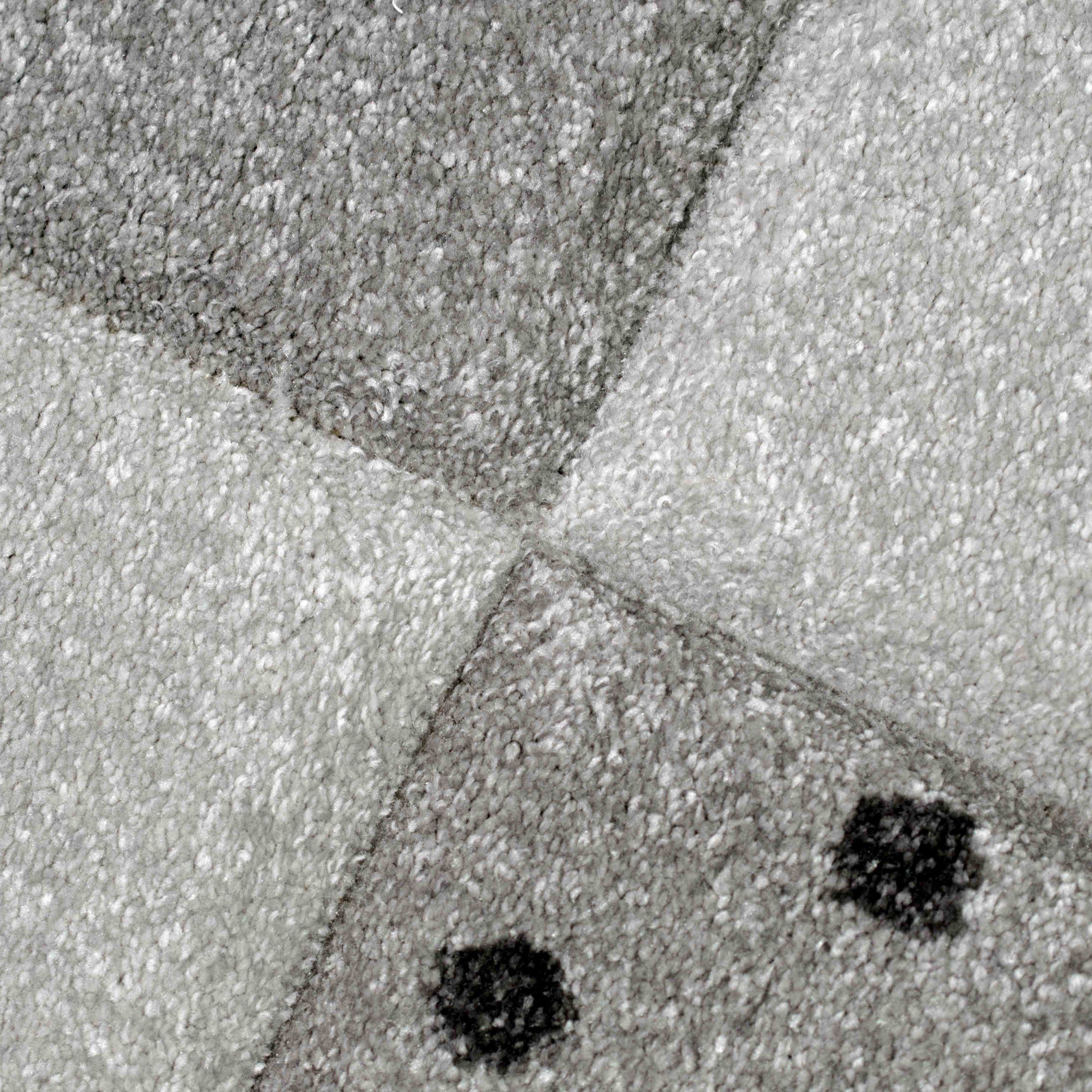 TeppichHome24 Kinderteppich Kinderzimmer Teppich Herz Stern creme schwarz grau, rechteckig, Höhe: 13 mm