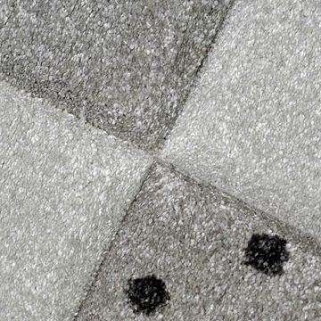Kinderteppich Kinderzimmer Teppich Herz Stern creme schwarz grau, TeppichHome24, rechteckig, Höhe: 13 mm