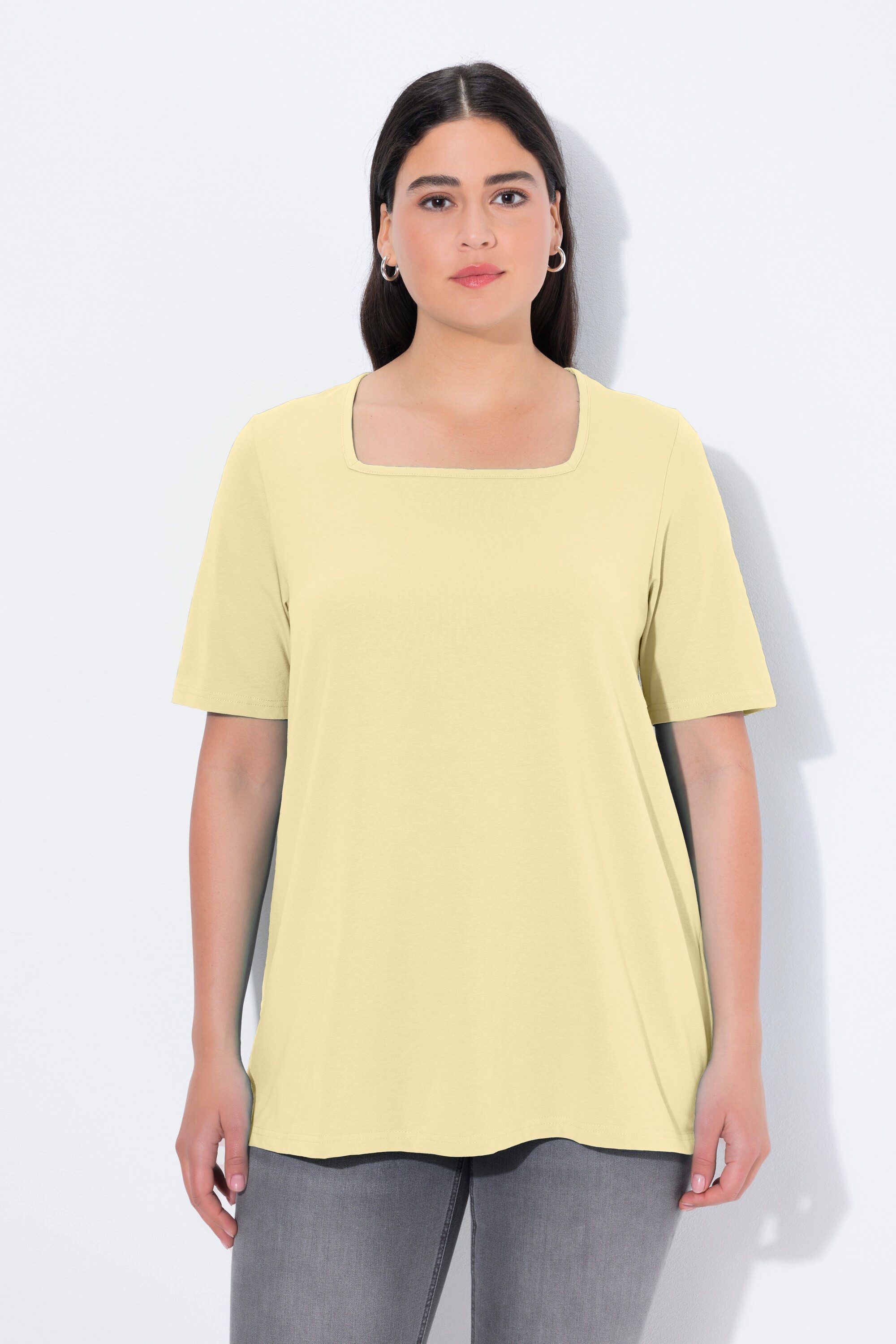 T-Shirt T-Shirt A-Linie Carré-Ausschnitt Halbarm