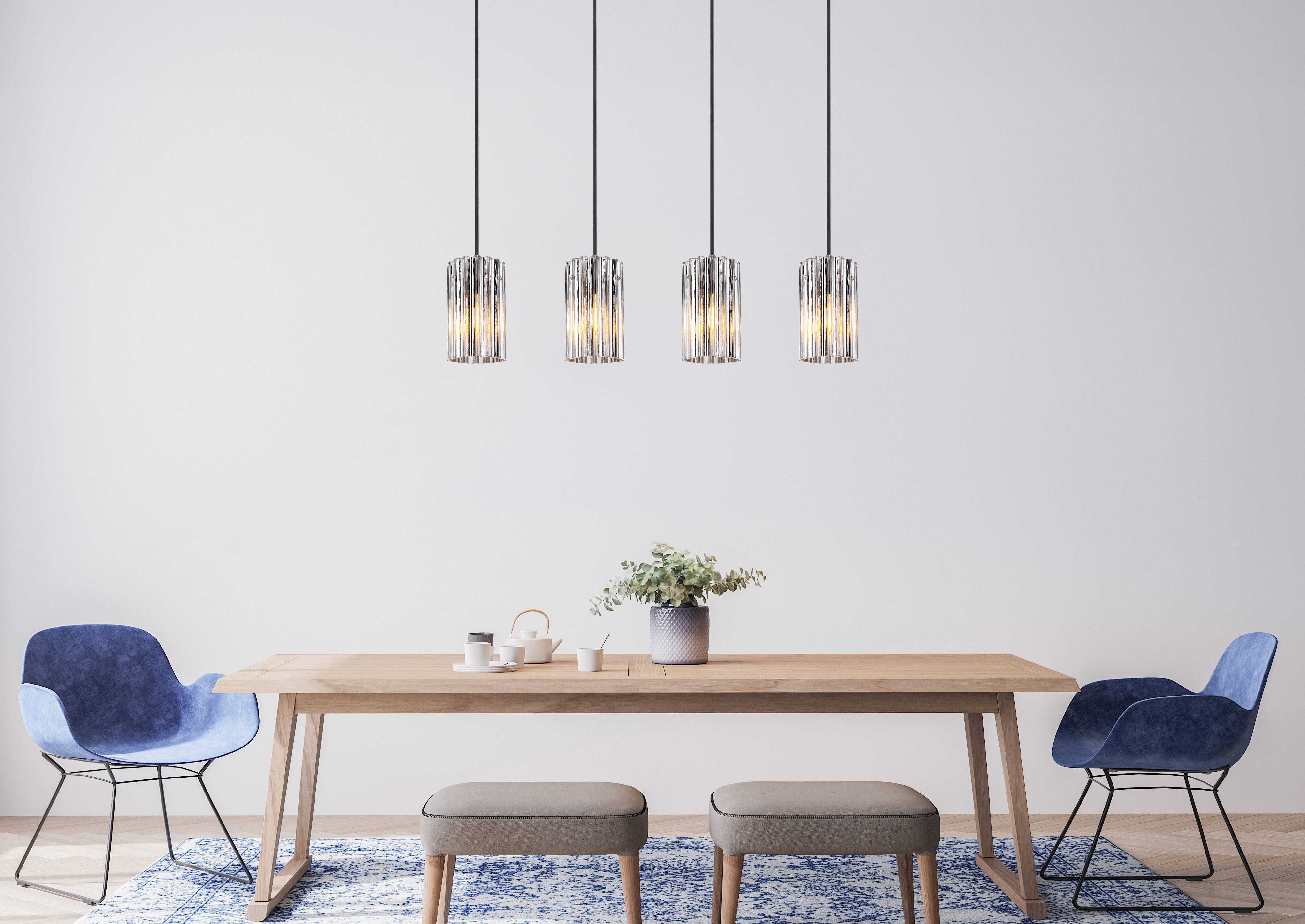 GLOBO LIGHTING Hängeleuchte CAYDEN, ohne Leuchtmittel, Hängeleuchte für Esszimmer & Küche Nickel matt