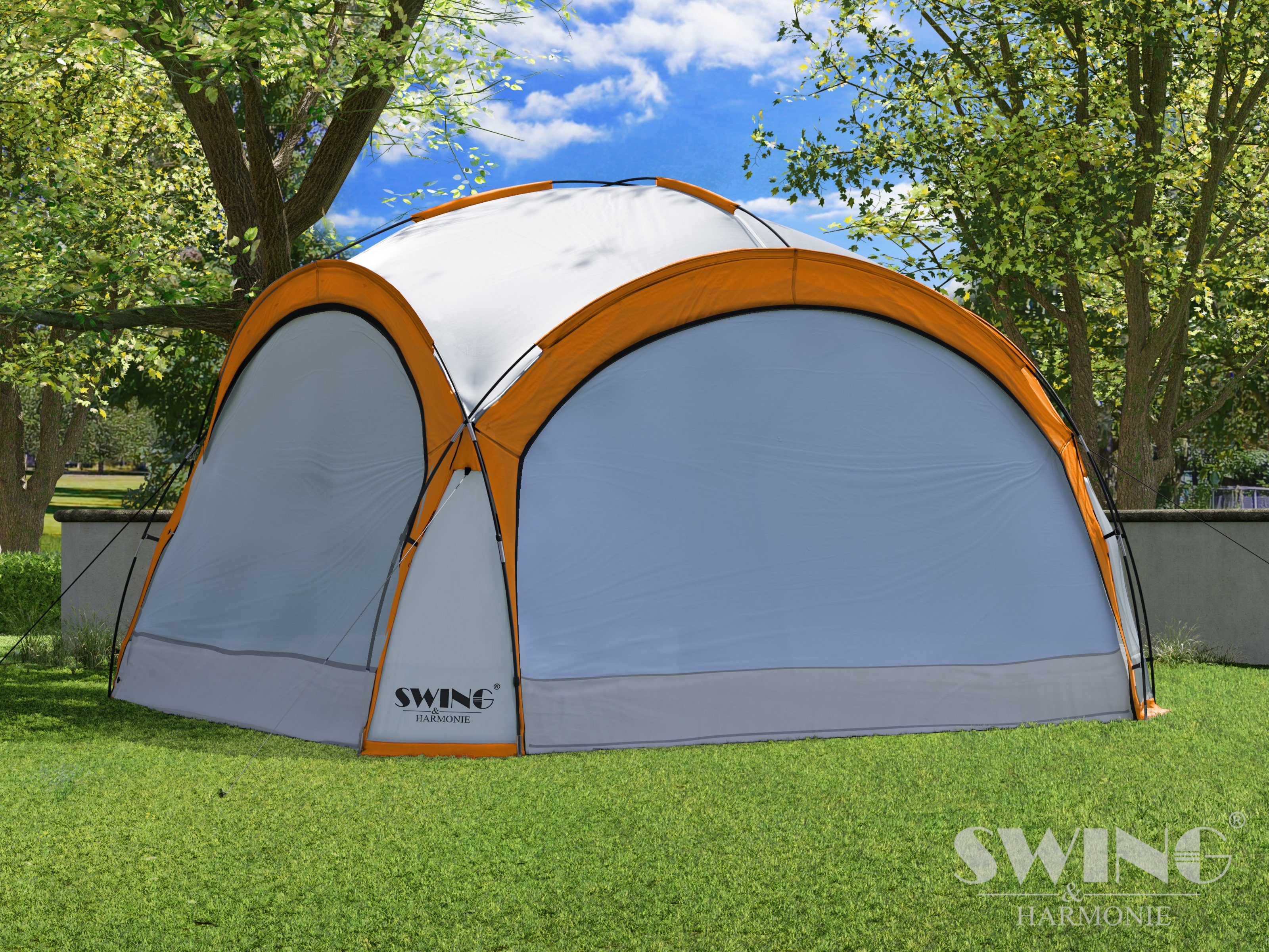 Swing&Harmonie Faltpavillon LED Event Pavillon 3,6 x 3,6m DomeShelter Garten inkl. Solarmodul – Bild 5 von 5