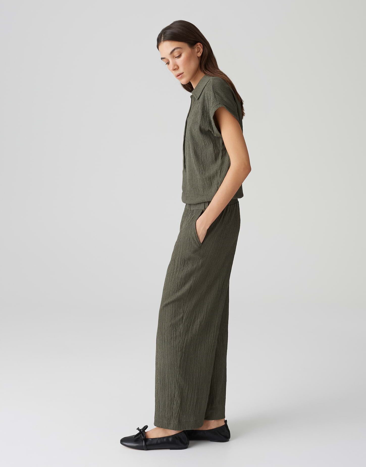 OPUS Jumpsuit MELTI POLO Relaxed in dynamischer Crash Optik