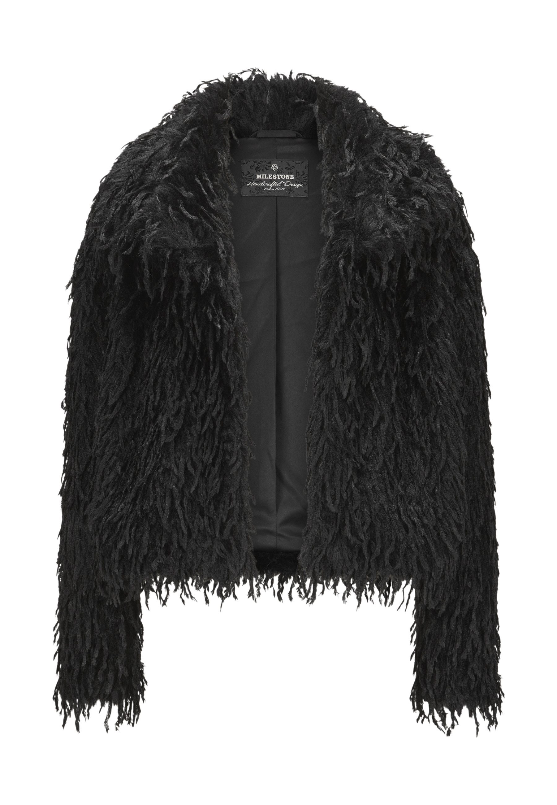 Milestone Fellimitatjacke MSWhitney Damen Kunstfelljacke Übergangsjacke