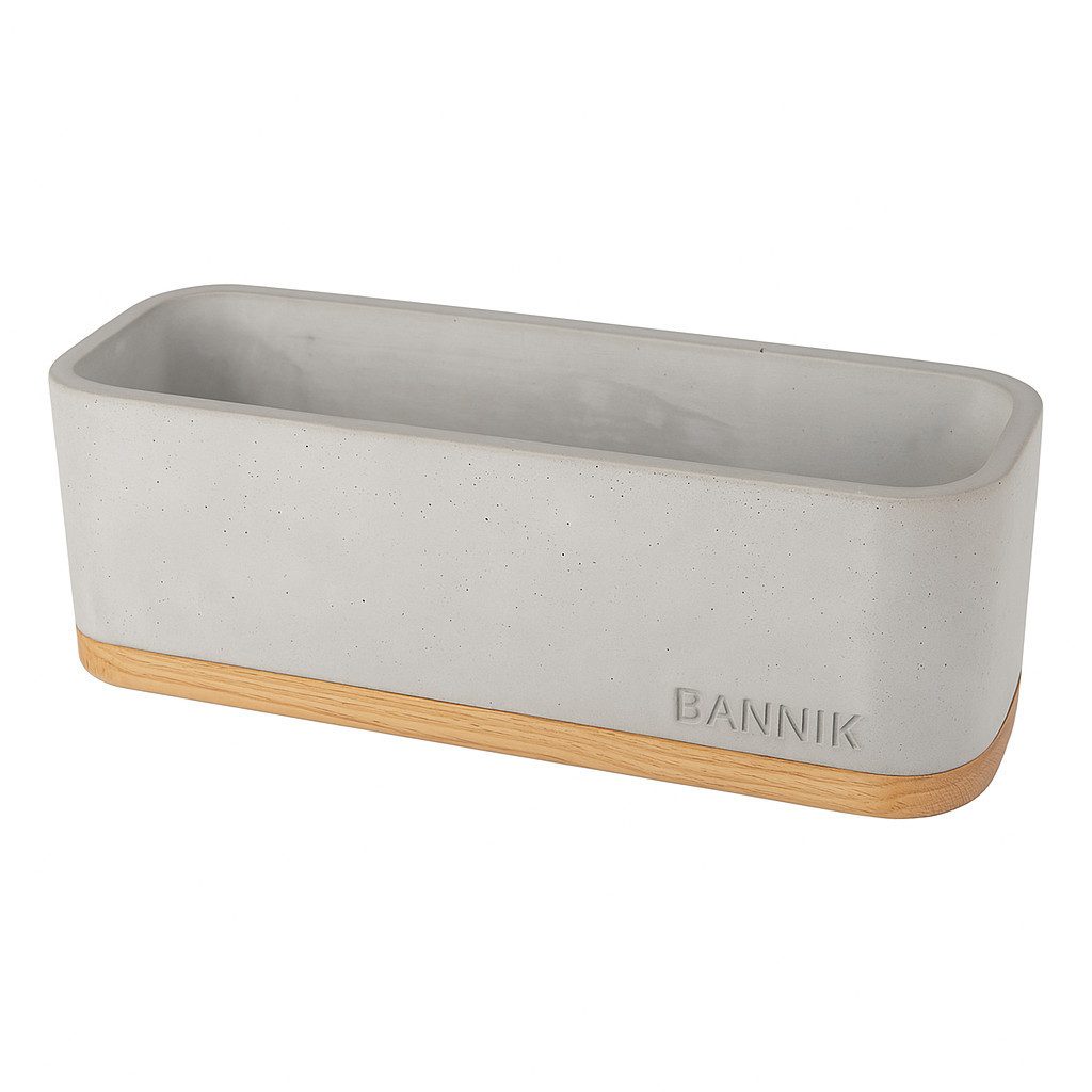 Bannik Blumentopf aus Beton und Holz günstig online kaufen