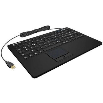 KEYSONIC Tastatur (Spritzwassergeschützt, Integriertes Touchpad, Maustasten)