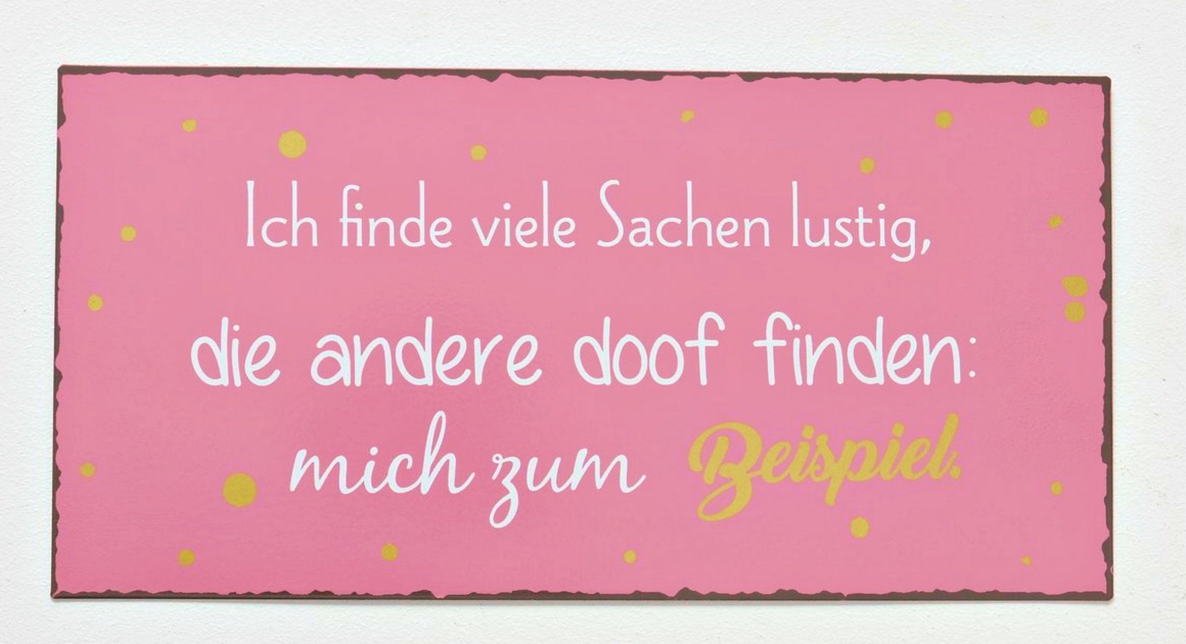 BOLTZE Wandbild, Sprüche, Grosses Vintage Metallschild Modell ICH FINDE VIELE SACHEN L