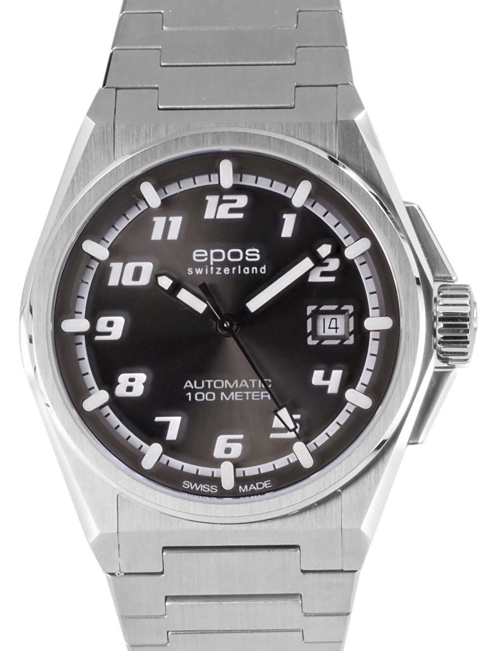 EPOS Automatikuhr schweizer Herren Uhr 41 mm Ø 3505.132.20.54.30 Sport Sport, mit leuchtenden 3D-Superluminova-Indizes