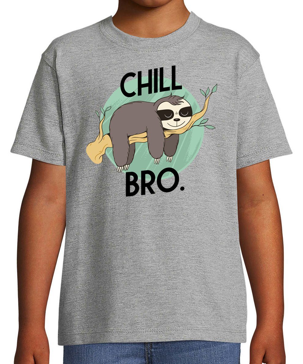 Youth Designz T-Shirt Chill Bro Faultier Kinder T-Shirt mit trendigem Frontprint