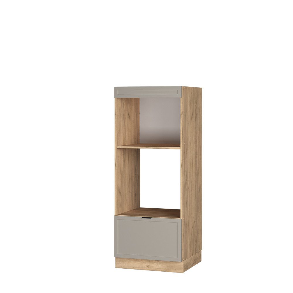 Vicco Mikrowellenumbauschrank Fame-Line, GrauBeige/Goldkraft Eiche, 60 cm offen (1-St)