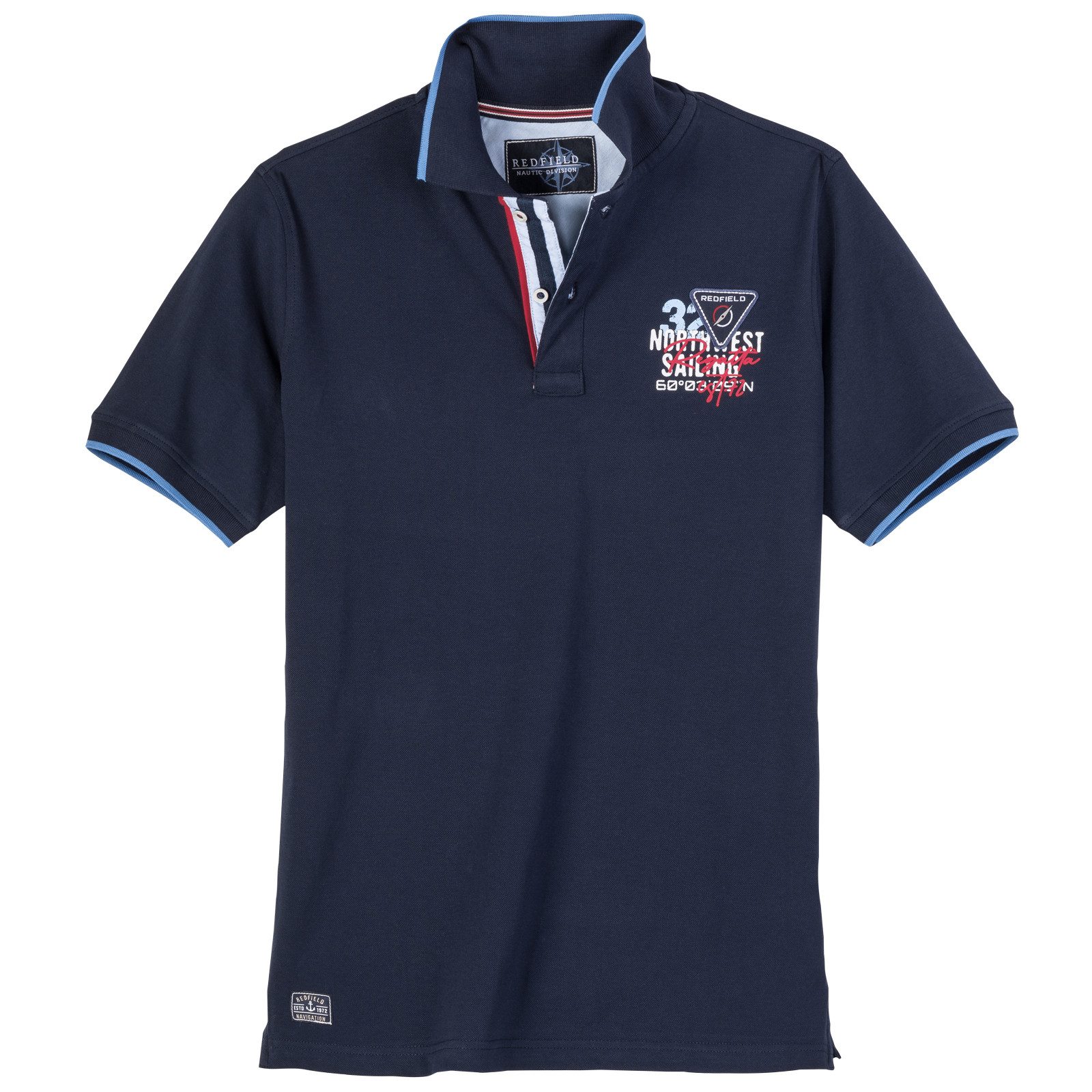 redfield Poloshirt Redfield Pique Poloshirt in großen Großen, blau