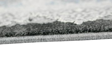 Wollteppich Wollteppich hochwertiger Teppich mit klassischen Ornamenten aus Naturfasern in grau, Teppich-Traum, rechteckig, Höhe: 7 mm, Wollteppich