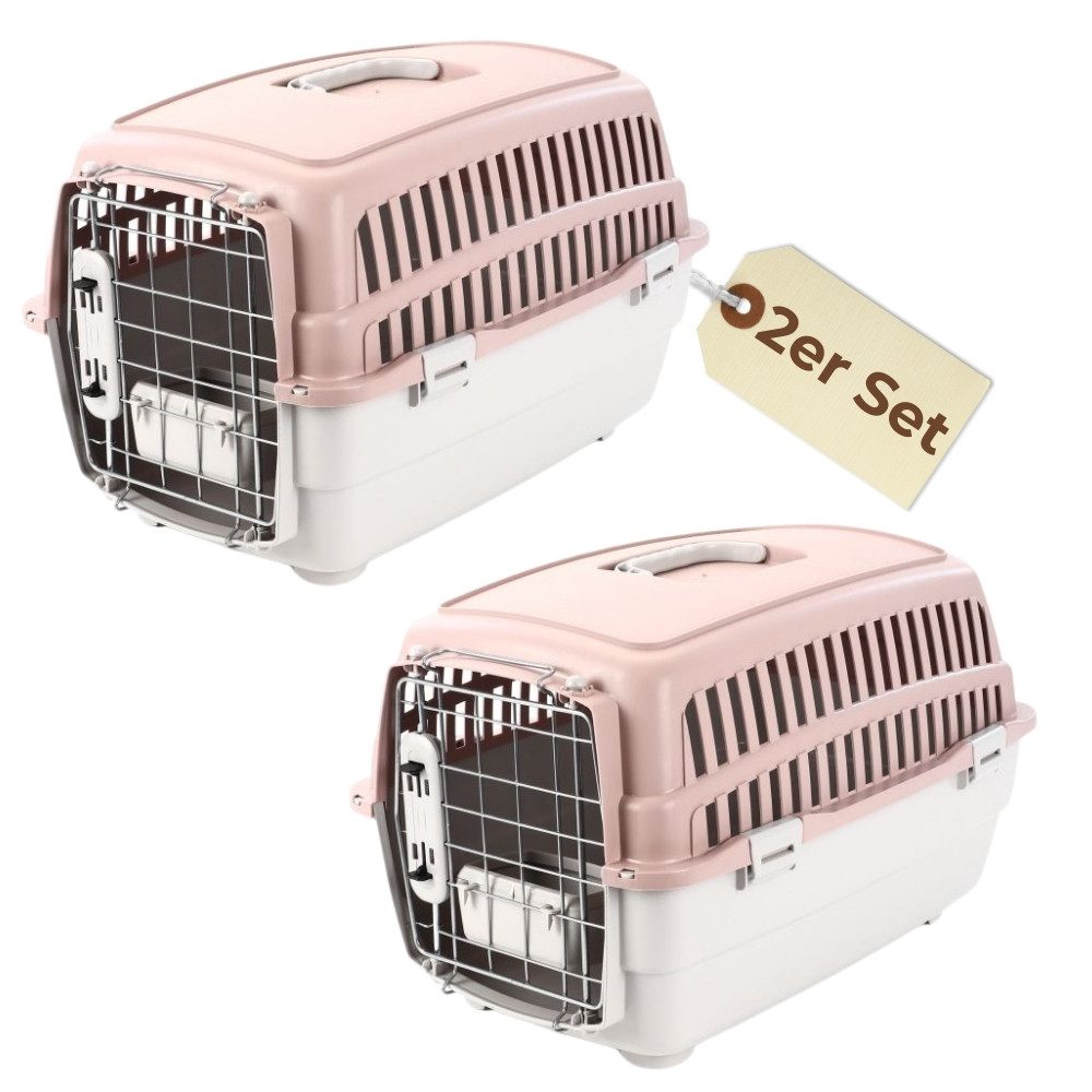 GarPet Hunde-Transportbox 2er Set Transportbox IATA Flugbox Flugzeug Hundebox Tiertransportbox