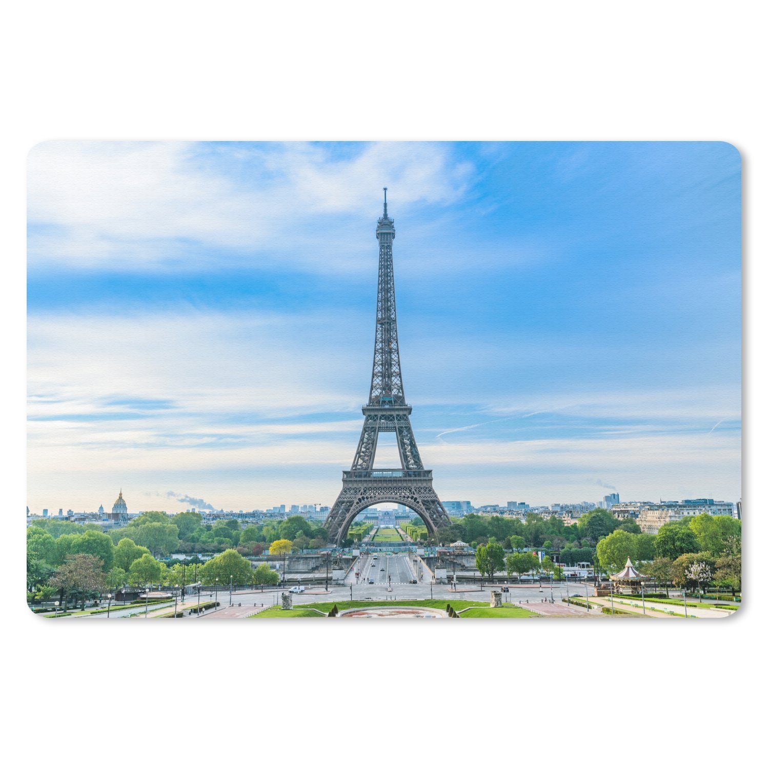 MuchoWow Mauspad Der Eiffelturm vor einer farbenprächtigen Kulisse (1-St), Mouse pad Klein, Gaming Deko, PC Zubehör, 27x18 cm