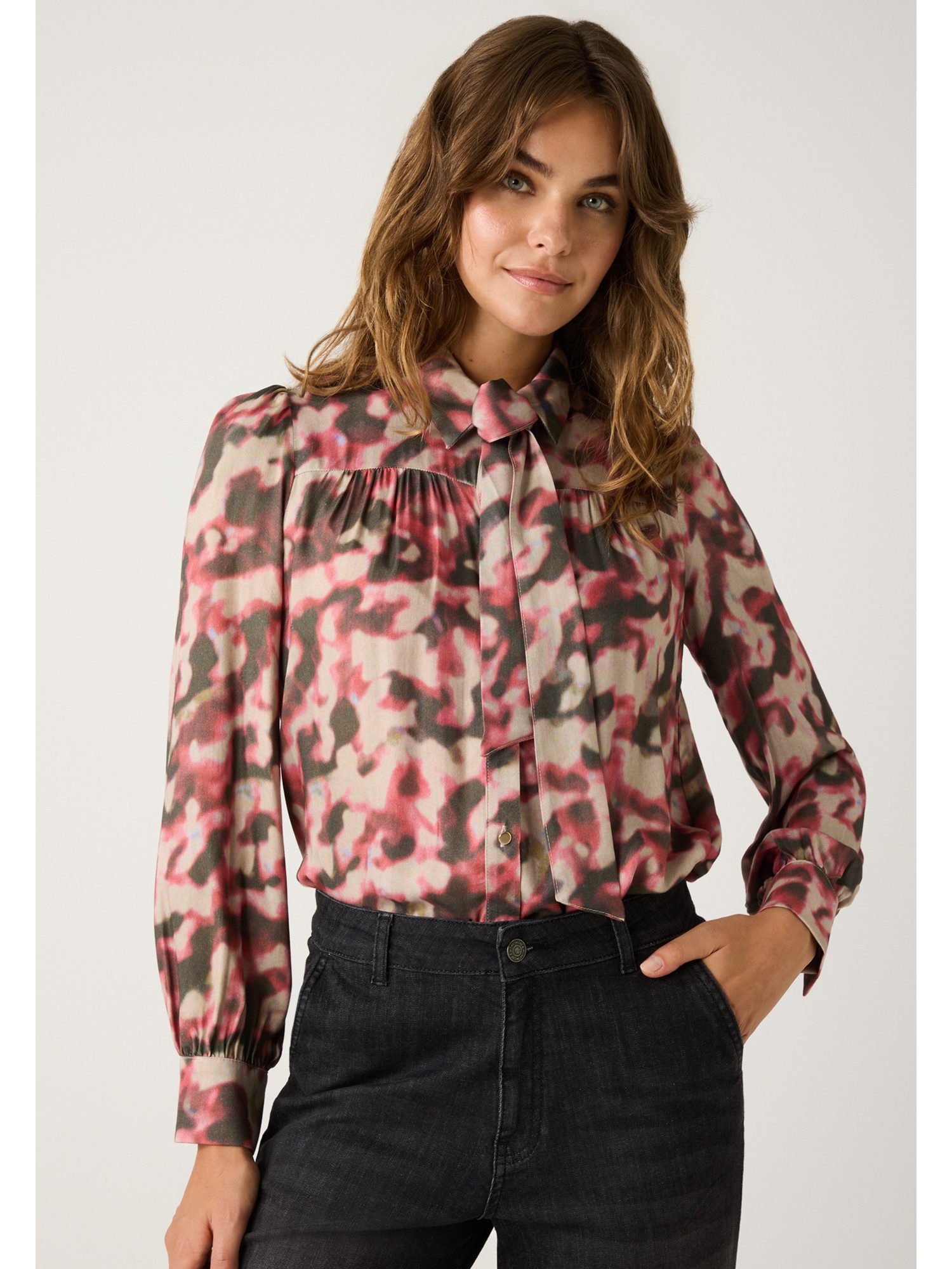 MORE&MORE Langarmbluse Viskosebluse geblümt günstig online kaufen