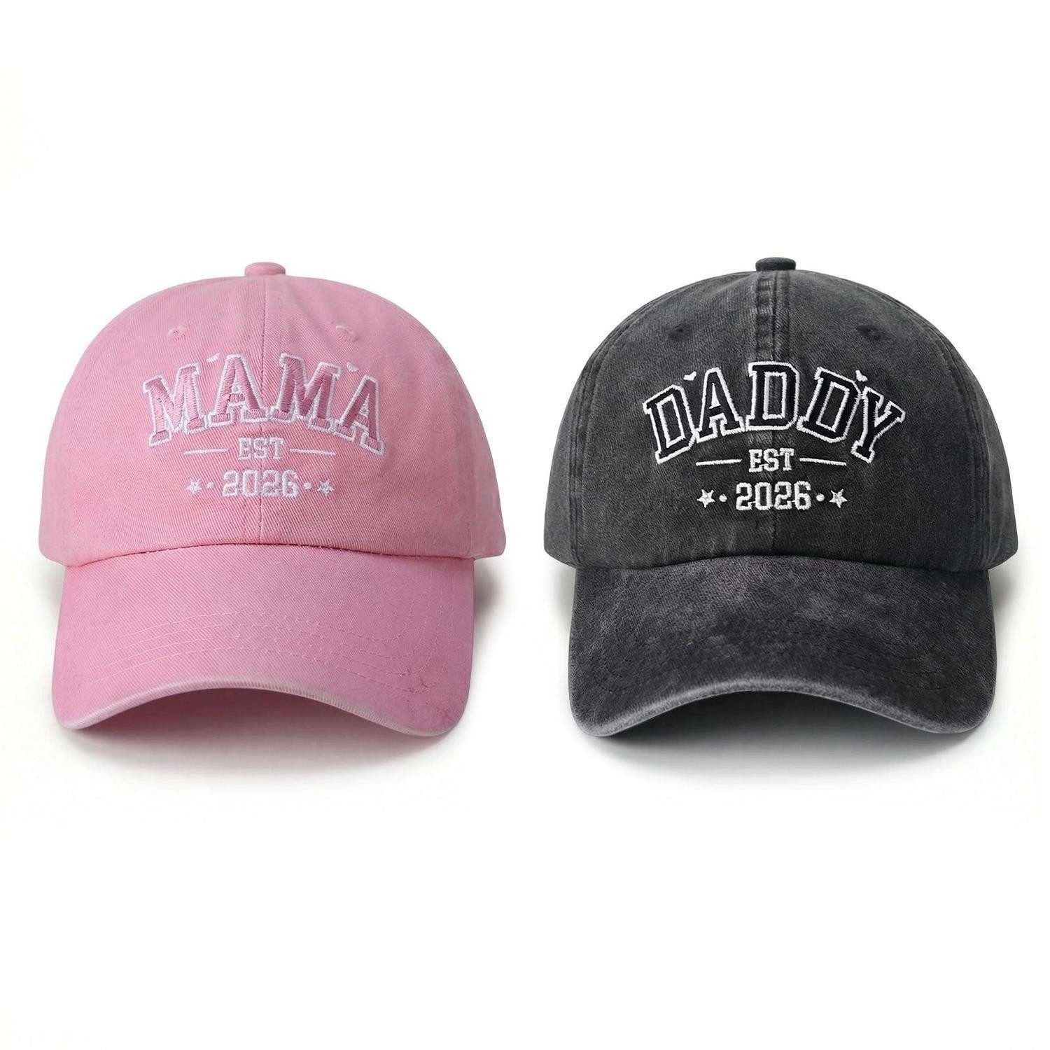 LuxusKollektion Baseball Cap Baseballmützen 2er Set Mama Daddy Stickerei verstellbar 2026