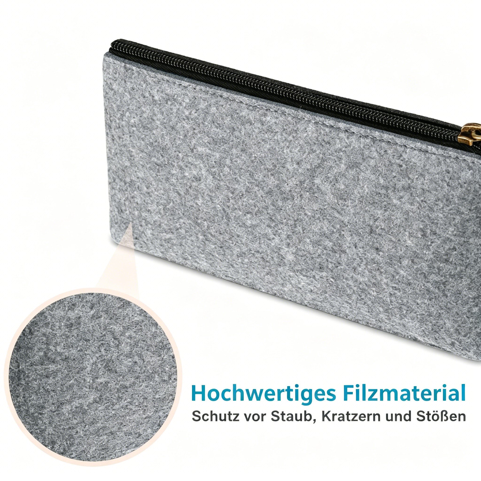 Diwzbyn Federmäppchen Federmäppchen Filz 2er Set mit Reißverschluss, Stifteetui, Für Schule, Büro und Uni, Praktische Aufbewahrung für Schreibwaren
