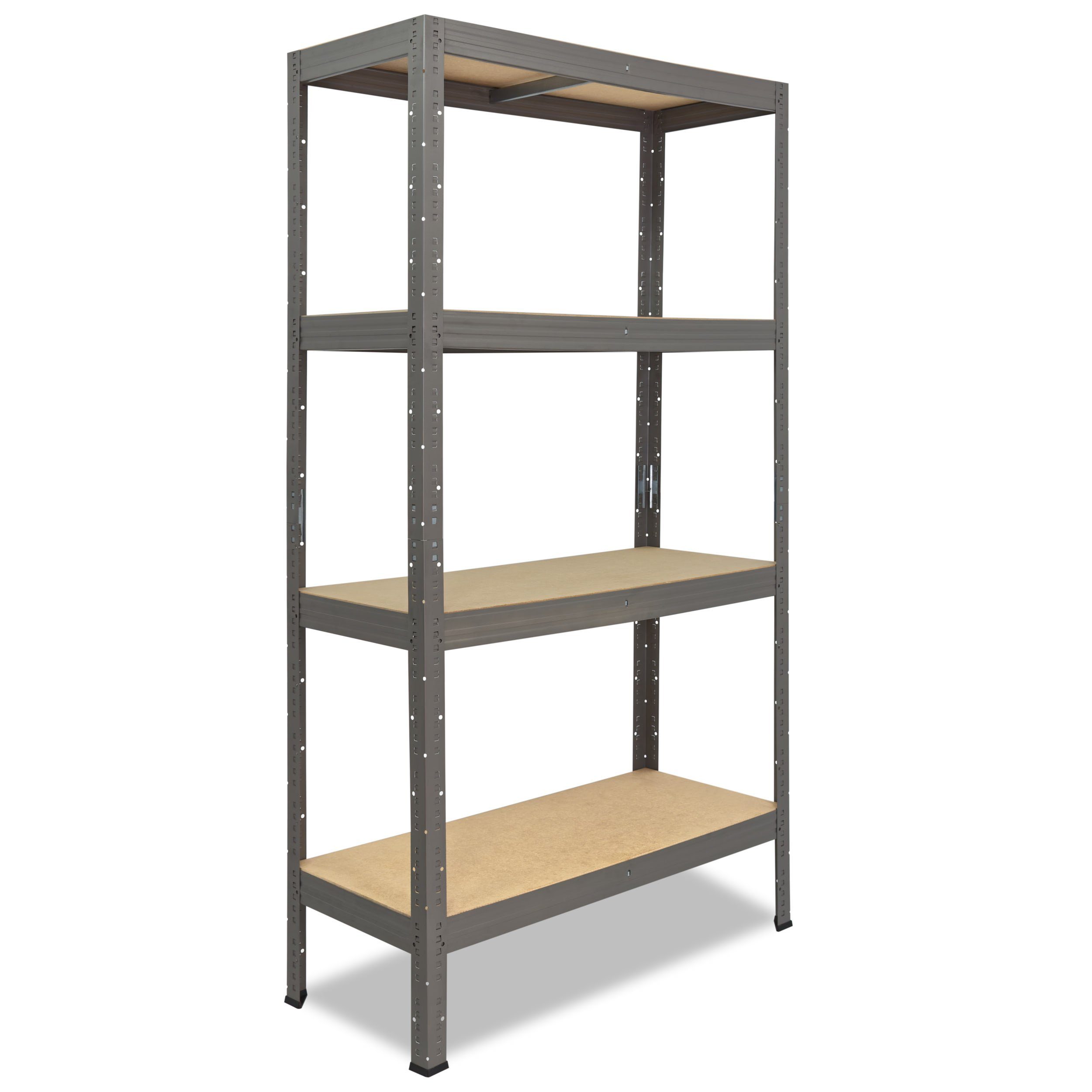 shelfplaza Schwerlastregal PROFI, 180x50x40cm grau, Metallregal 4 Böden mit je 200kg Tragkraft, als Kellerregal, Garagenregal, Werkstattregal & Regal Lagerregal, Steckregal Metall Regale