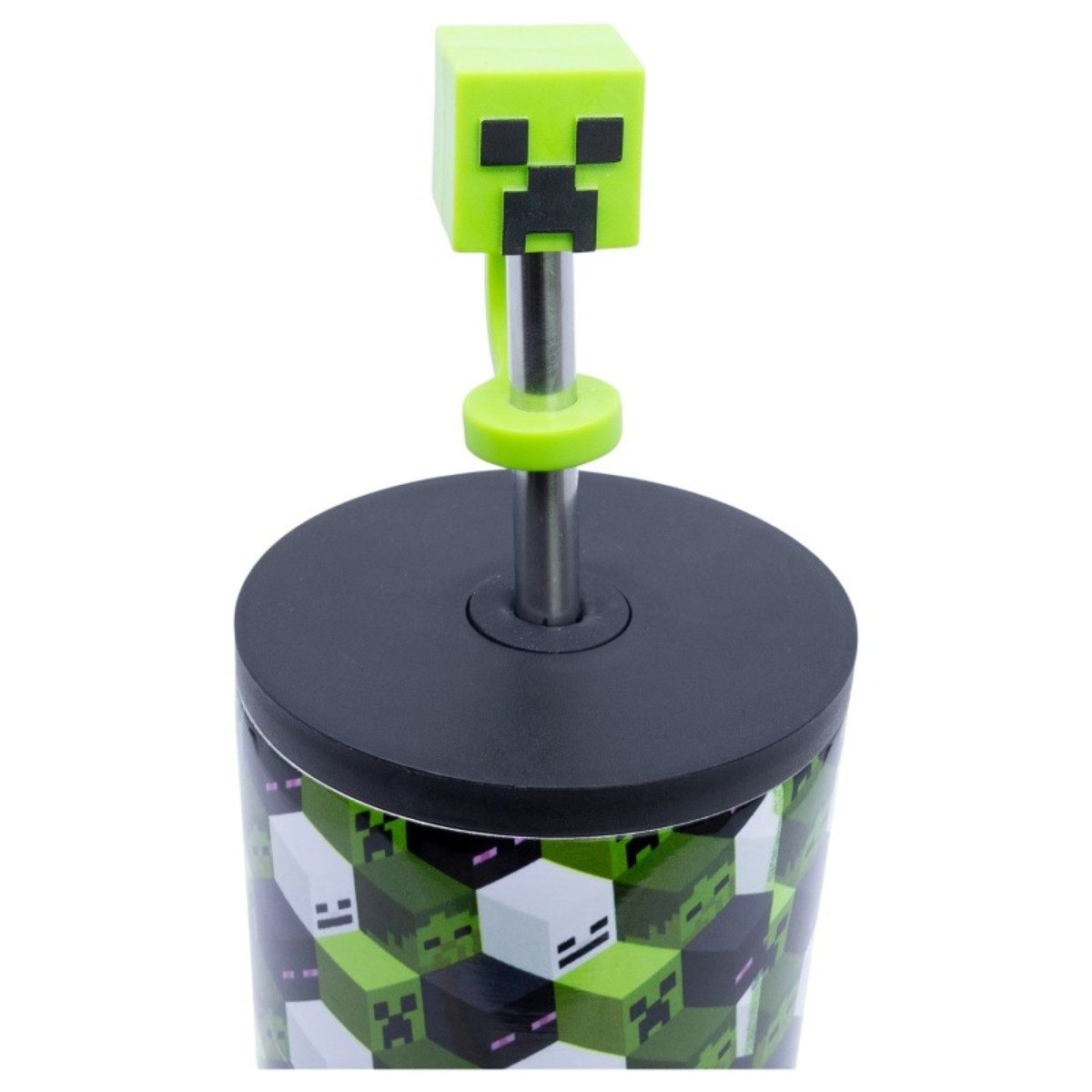 Minecraft Trinkflasche Edelstahl Thermobecher 770 ml mit Trinkhalm und Deckel