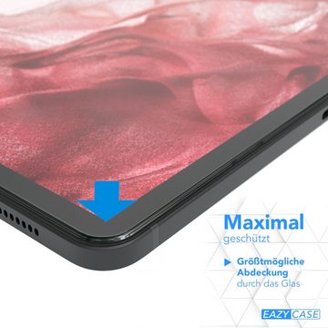 EAZY CASE Schutzfolie Schutzglas für Samsung Galaxy Tab S8 Plus, 12,4 Zoll Panzerglas Displayfolie Tabletschutz Glasfolie Kratzschutz