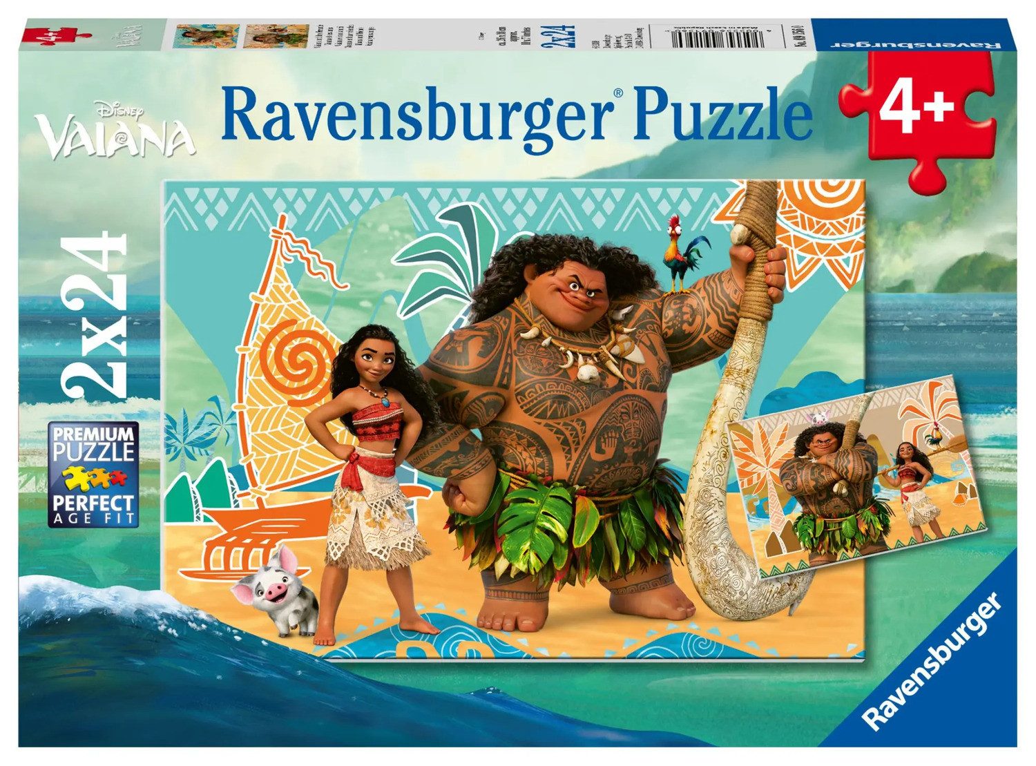Ravensburger Puzzle Kinderpuzzle 2x24 Teile - Disney Vaiana, 24 Puzzleteile
