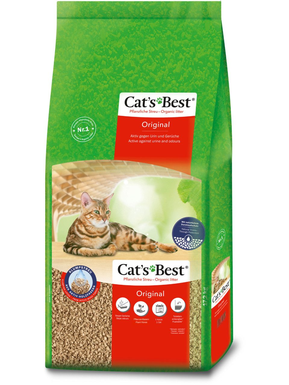 CAT Katzentoilette Cats Best Original Katzenstreu pflanzlich 40 L