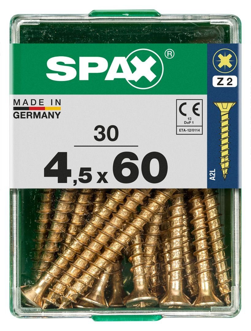 SPAX Holzbauschraube Spax Universalschrauben 4.5 x 60 mm PZ 2 - 30 Stk.