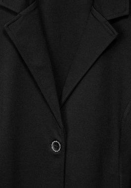 Cecil Jackenblazer Cecil Sweatblazer mit Raffdetails in Black (1-tlg) Raffung