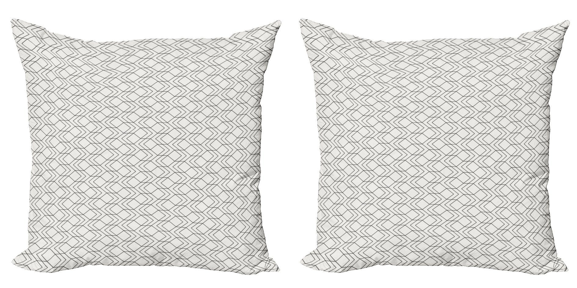 Kissenbezüge Modern Accent Doppelseitiger Digitaldruck, Abakuhaus (2 Stück), Abstrakt Moderne Zigzags Muster