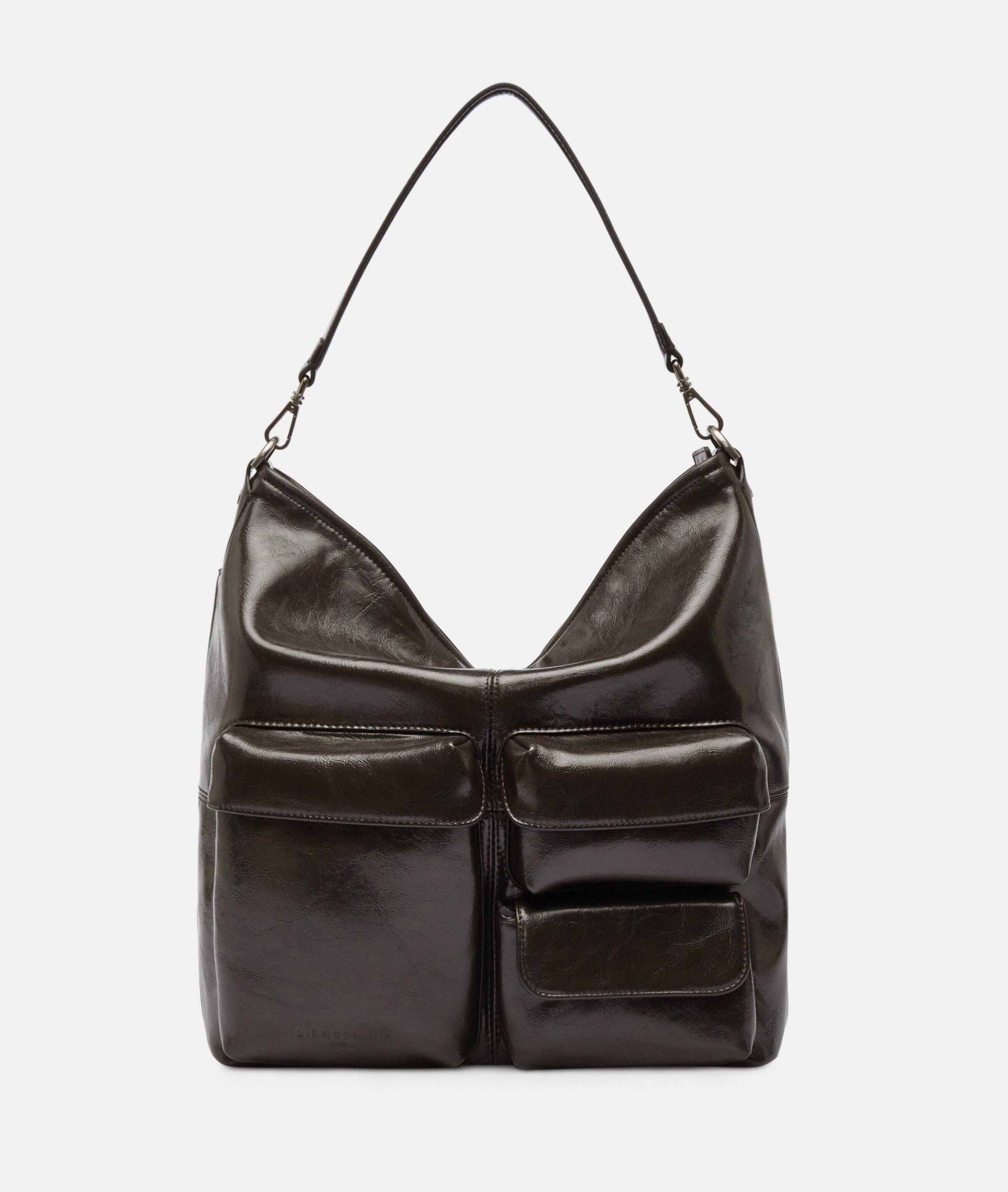 Liebeskind Berlin Schultertasche Hobo, Geräumige Schultertasche in Lacklederoptik mit glossy Finish